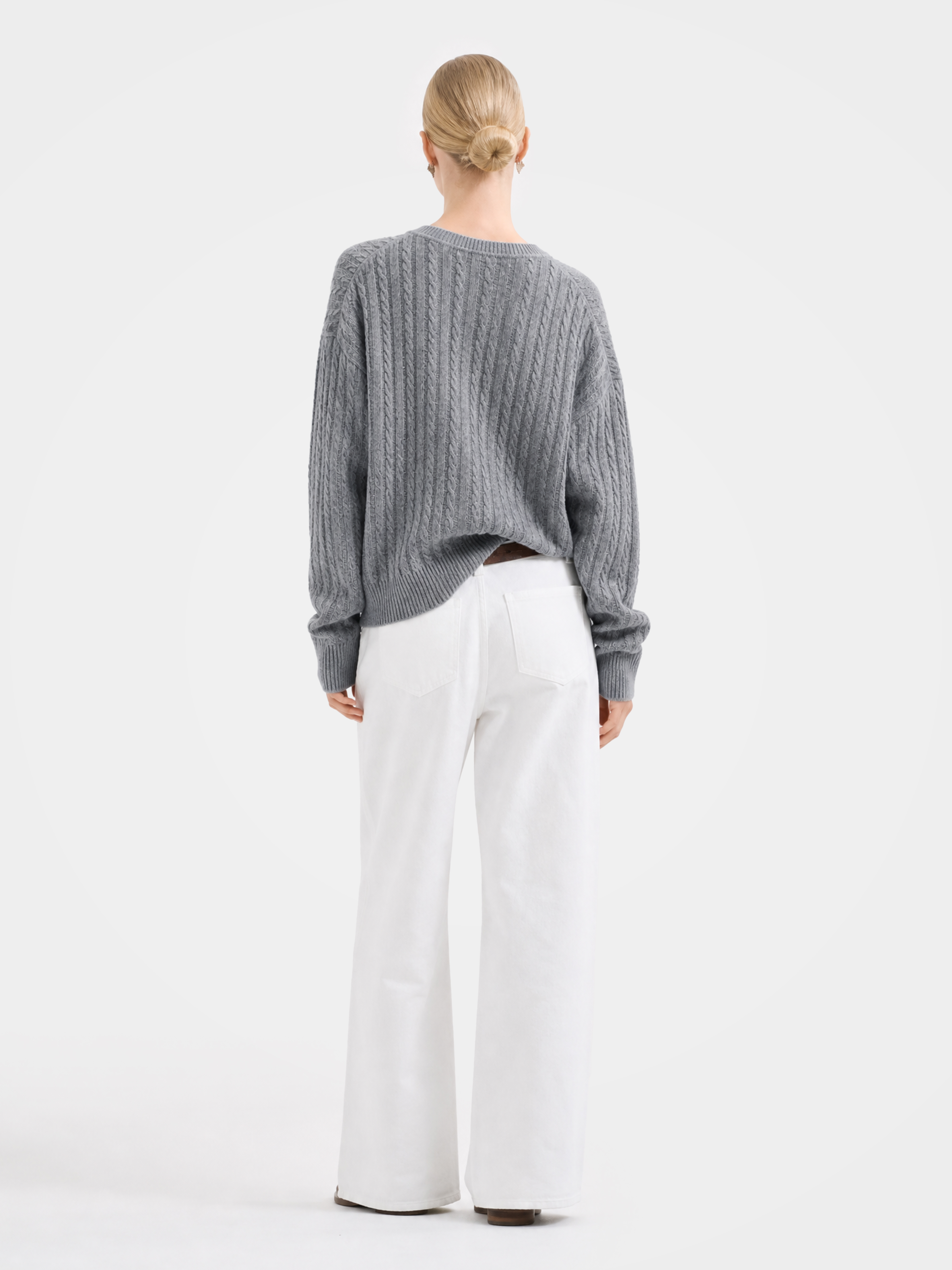 Cable-Knit Wool-Cashmere Creneck Sweater