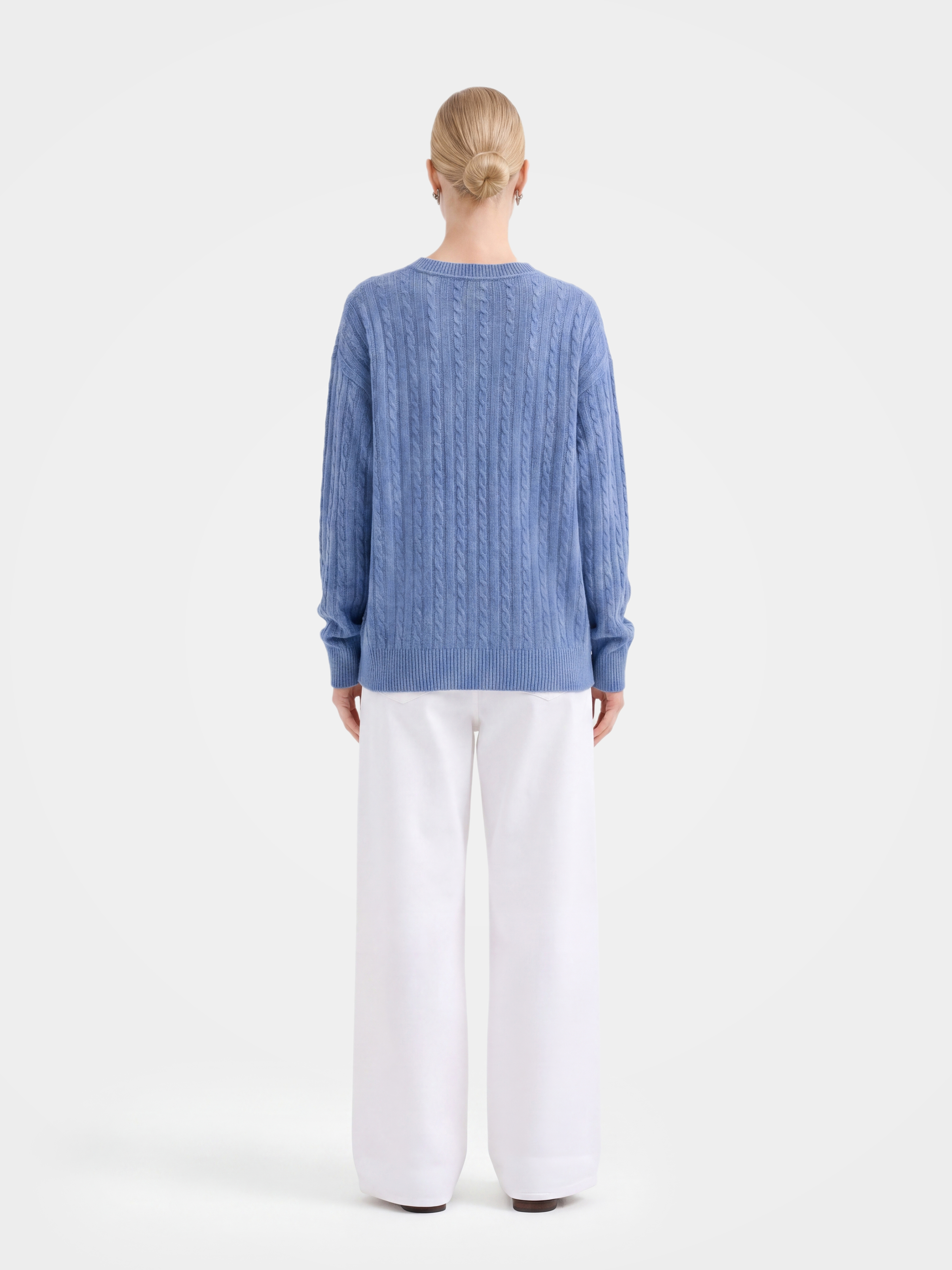 Cable-Knit Wool-Cashmere Creneck Sweater