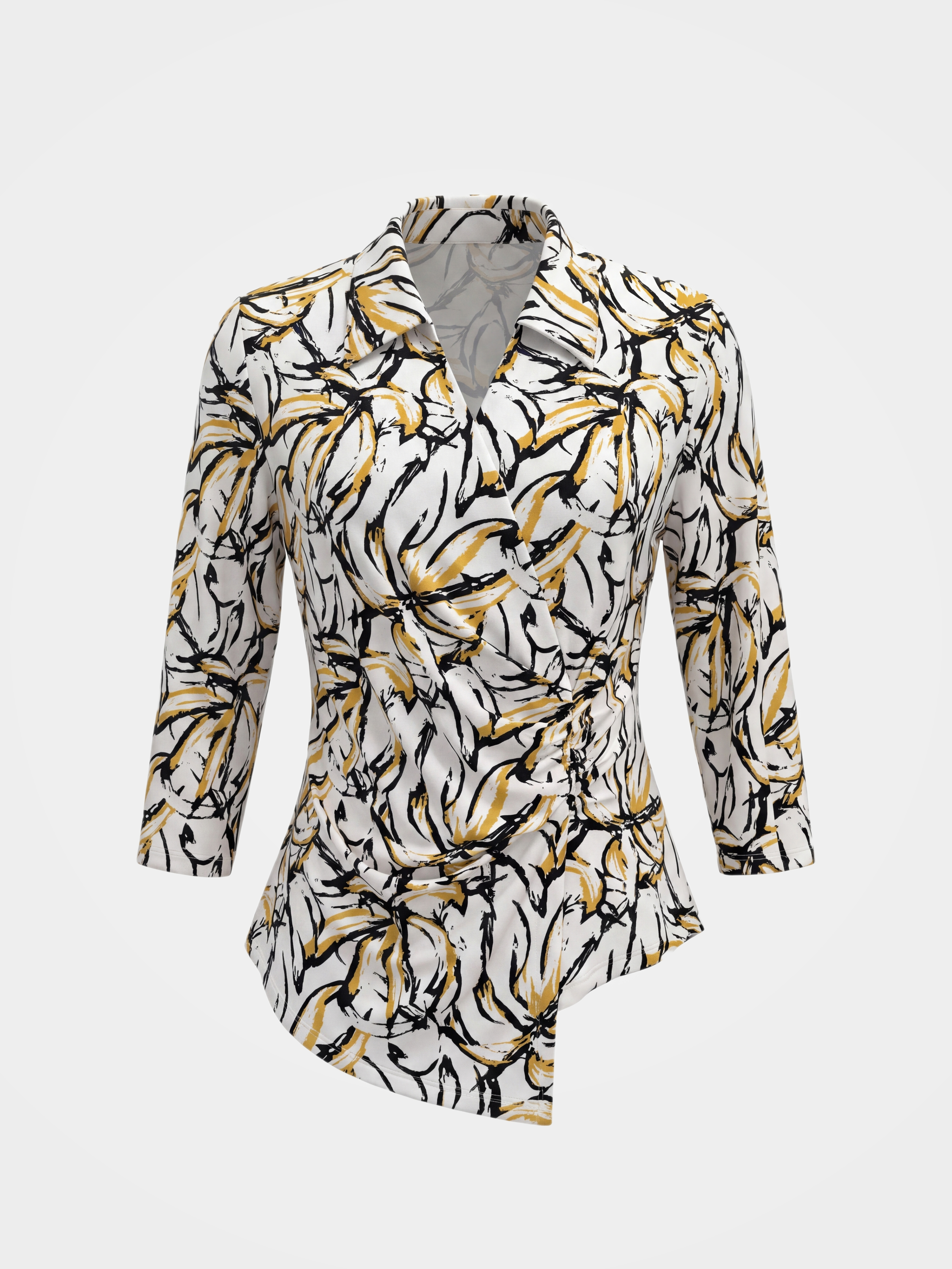 Lightweight Printed Lapel Blouse