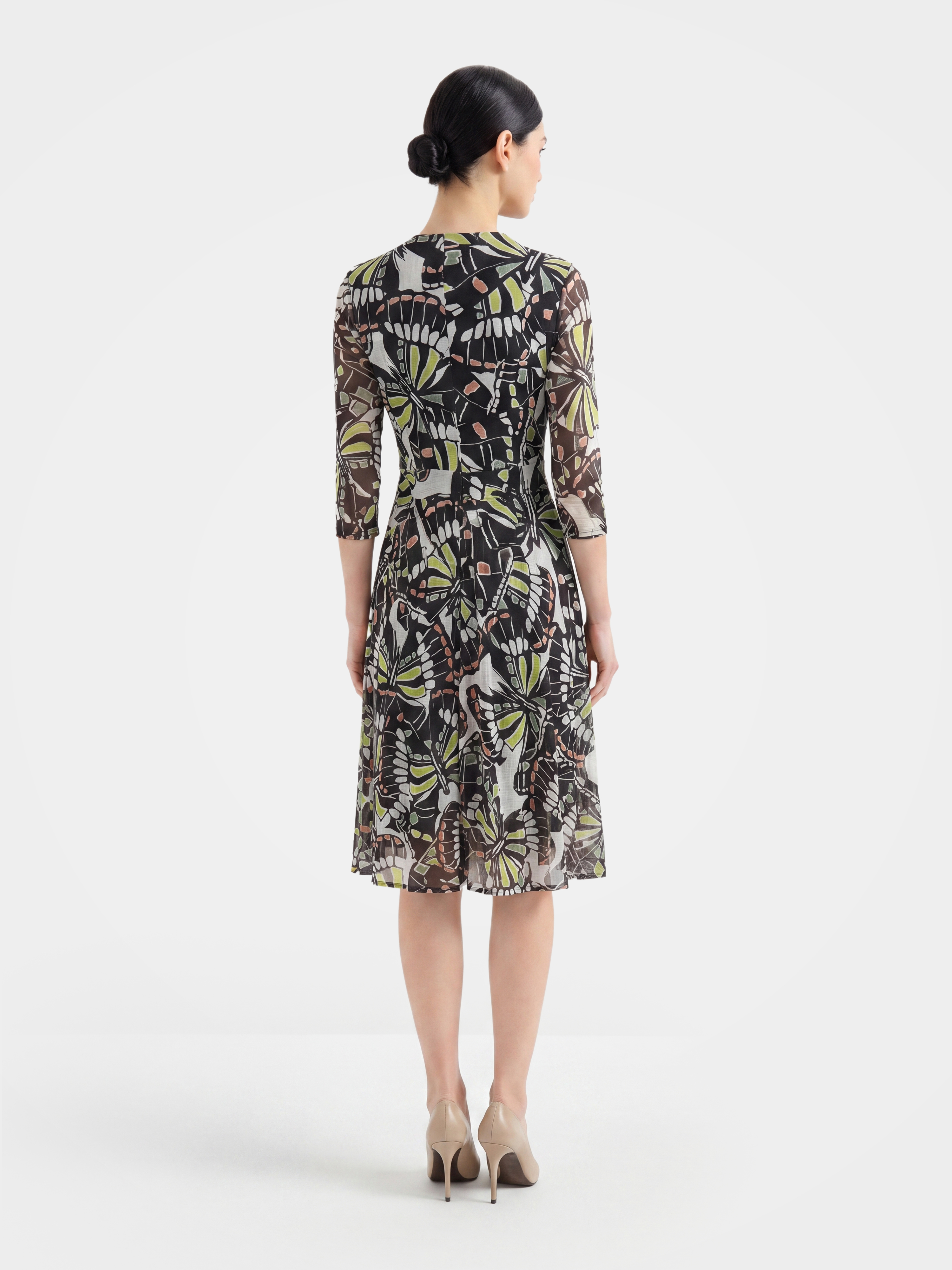 Lightweight 100% Mulberry Silk Printed Knee-Length Dress