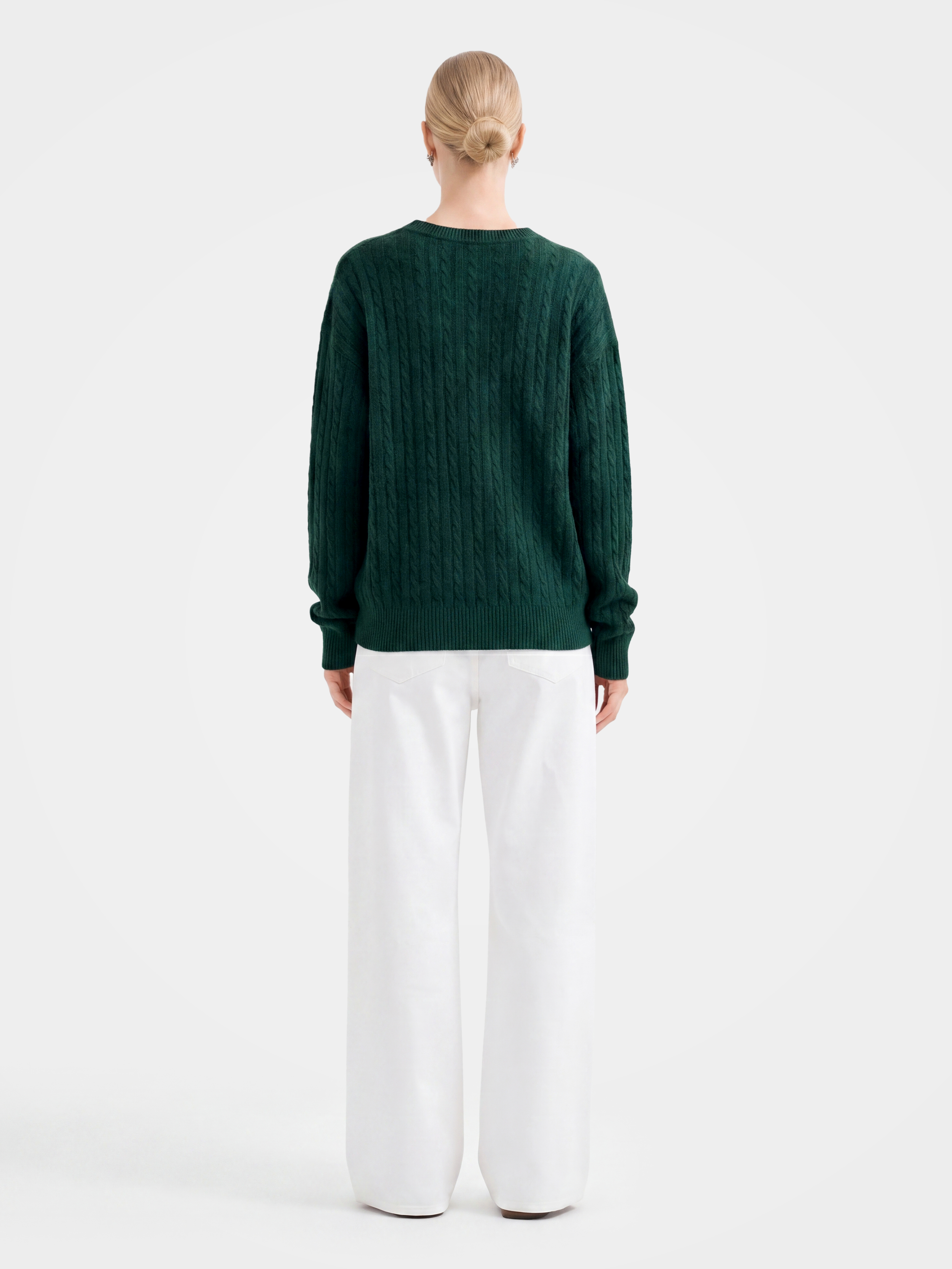 Cable-Knit Wool-Cashmere Creneck Sweater