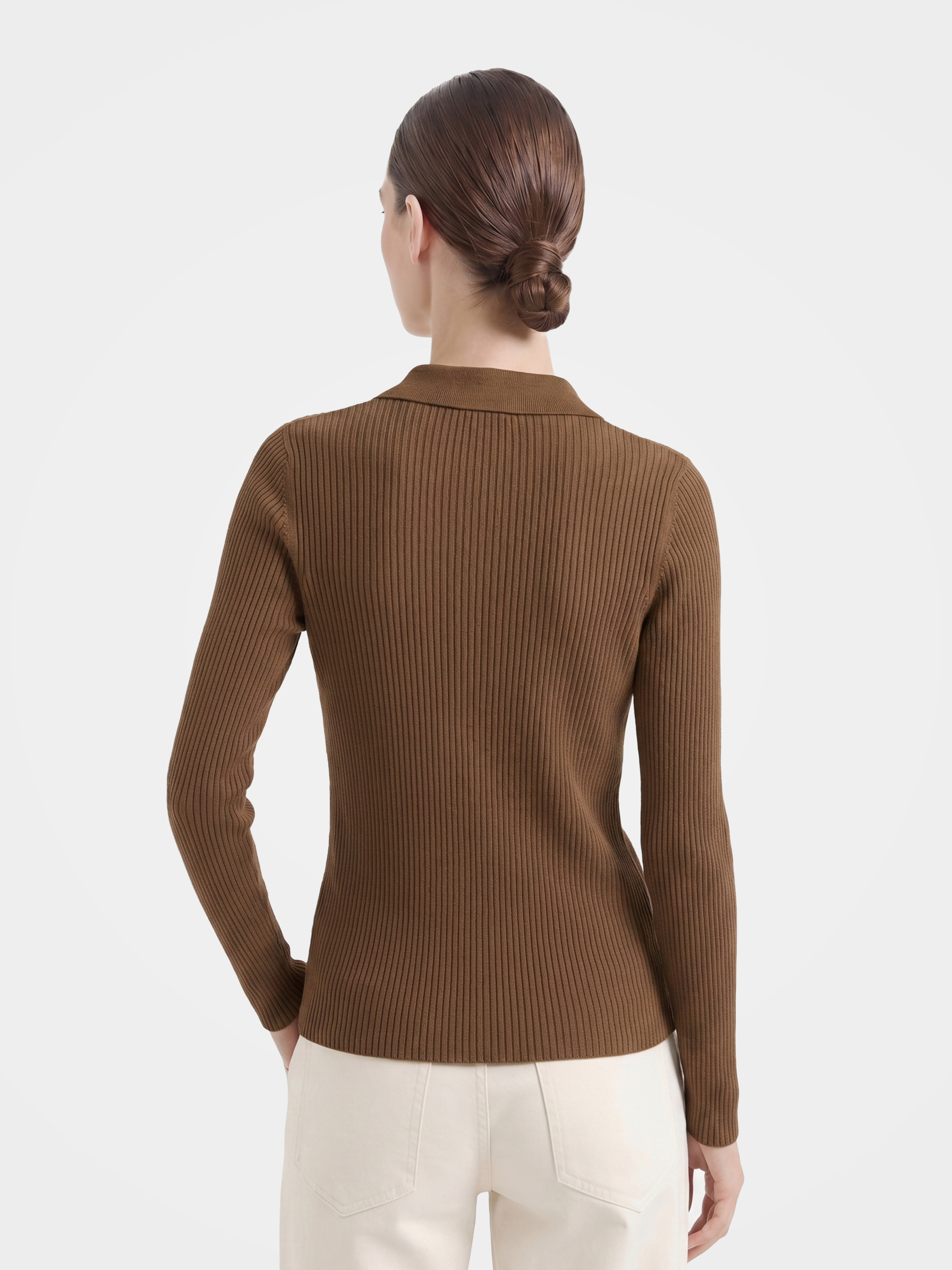Cashmere Zip up Collar Crewneck Sweater