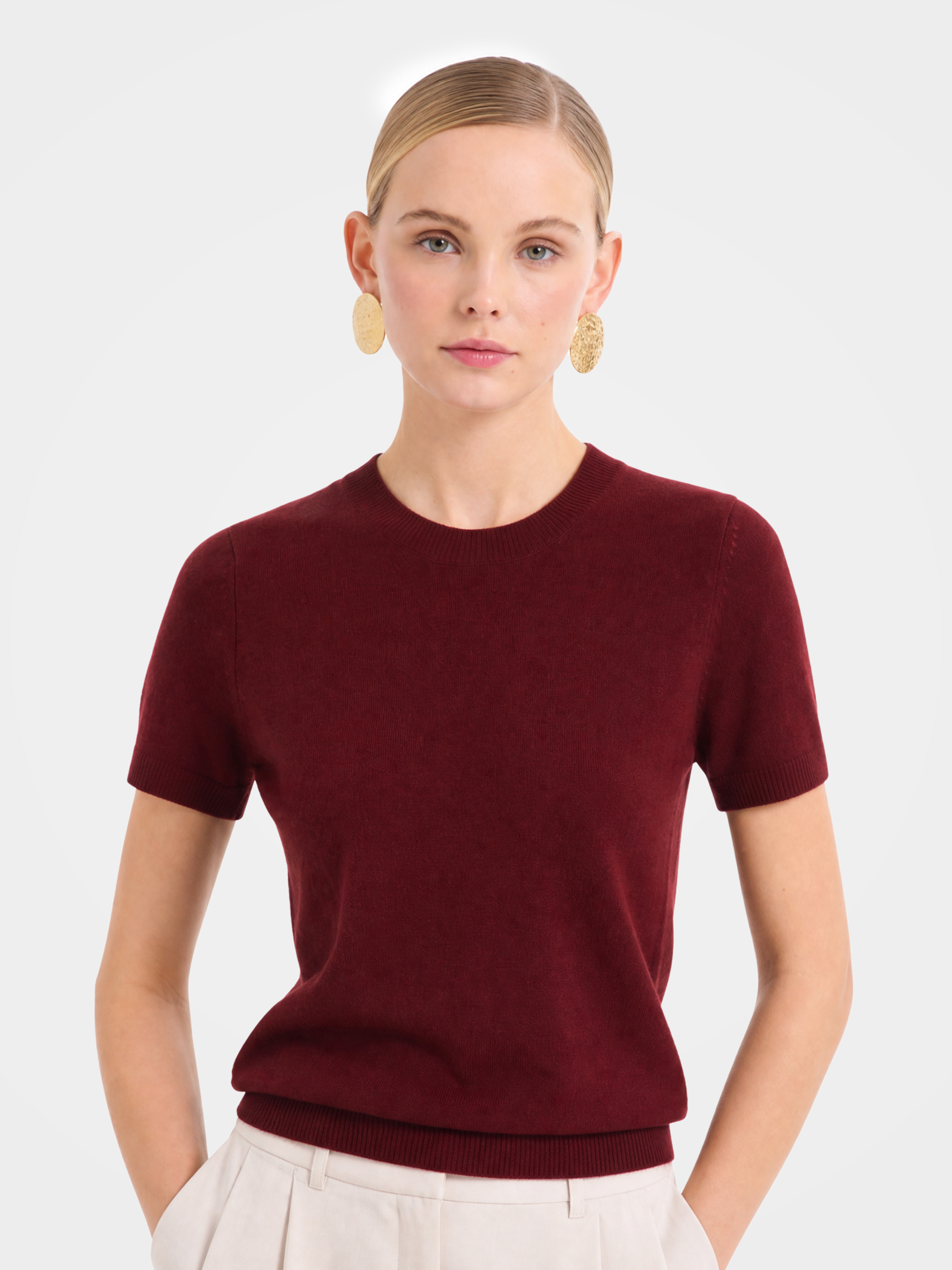 Superfine Grade-A 100% Cashmere Lightweight Breathable Knit Top