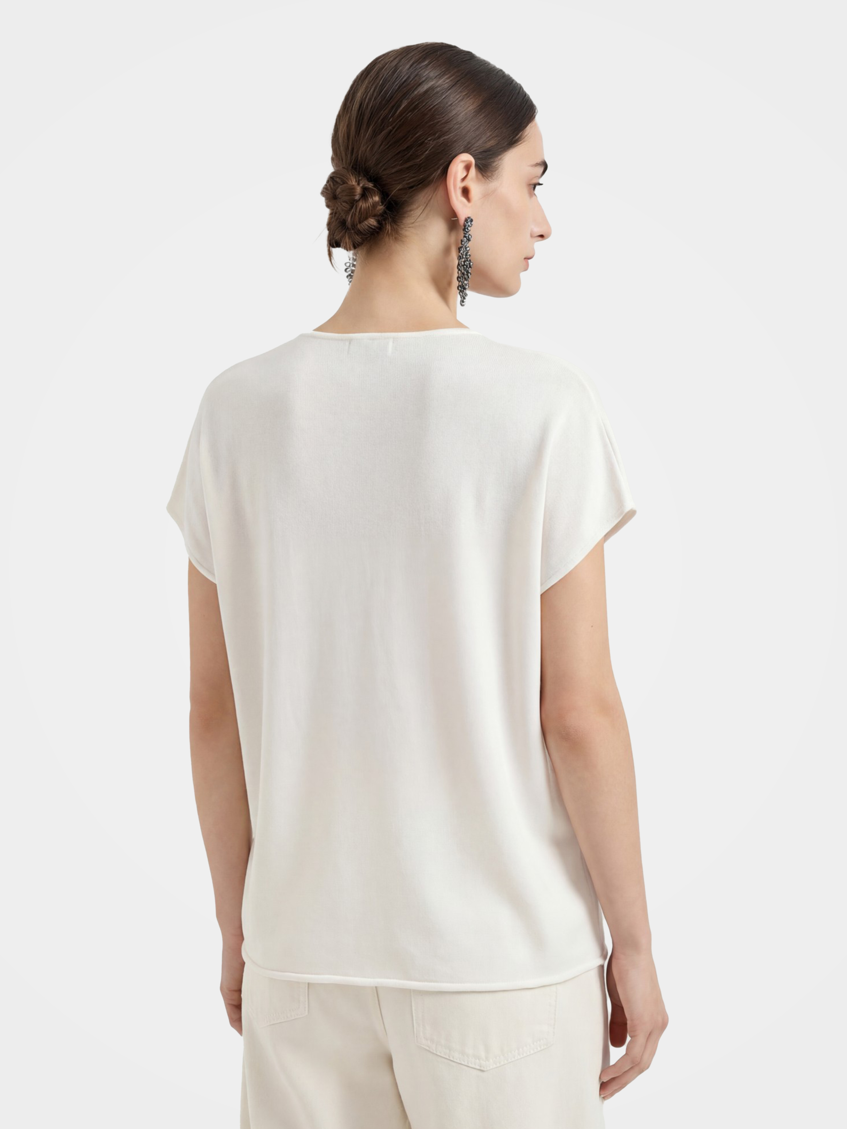 Elegant Silk Cap Sleeve Blouse with Embroidery Detail