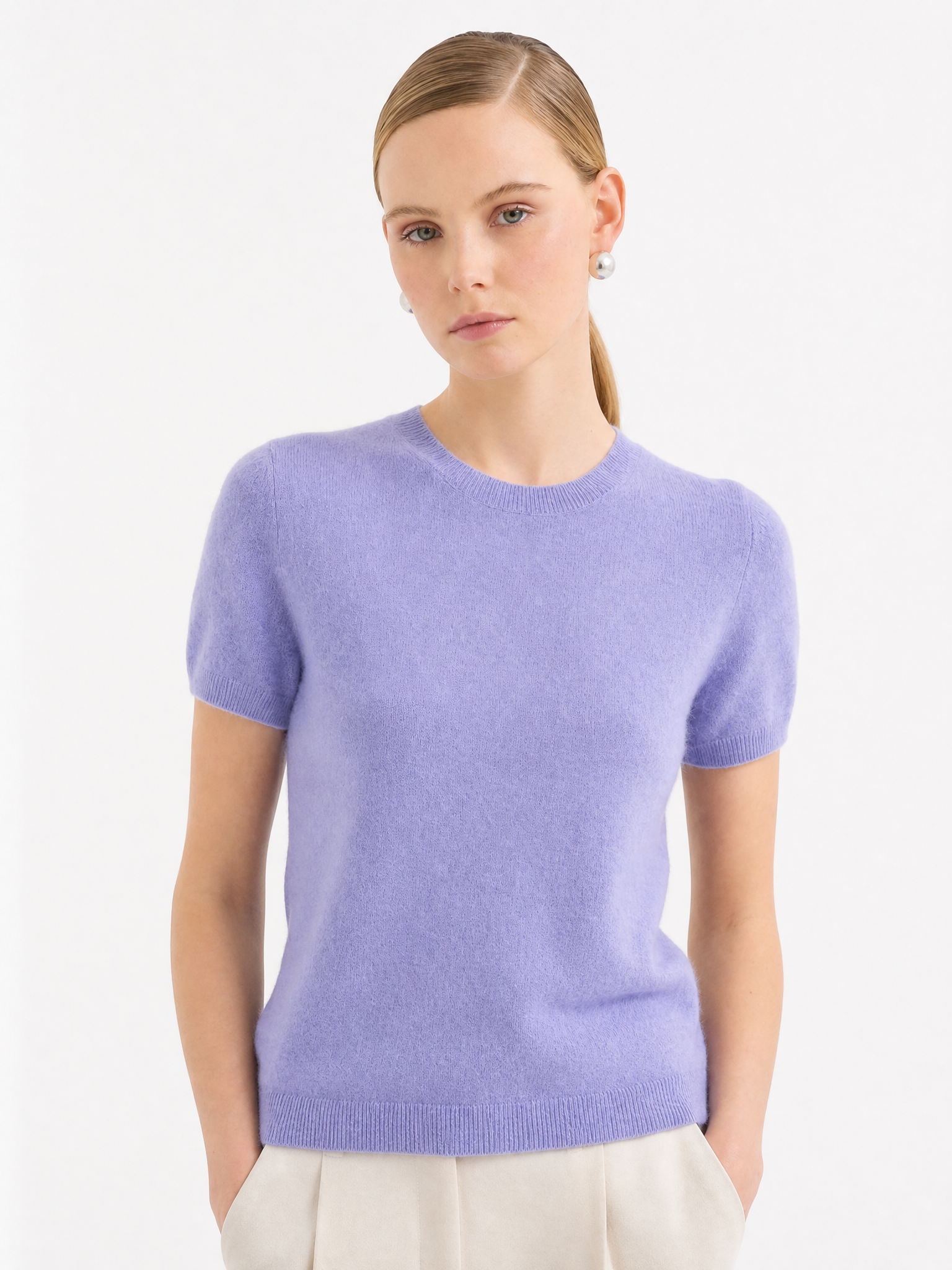 Superfine Grade-A 100% Cashmere Lightweight Breathable Knit Top