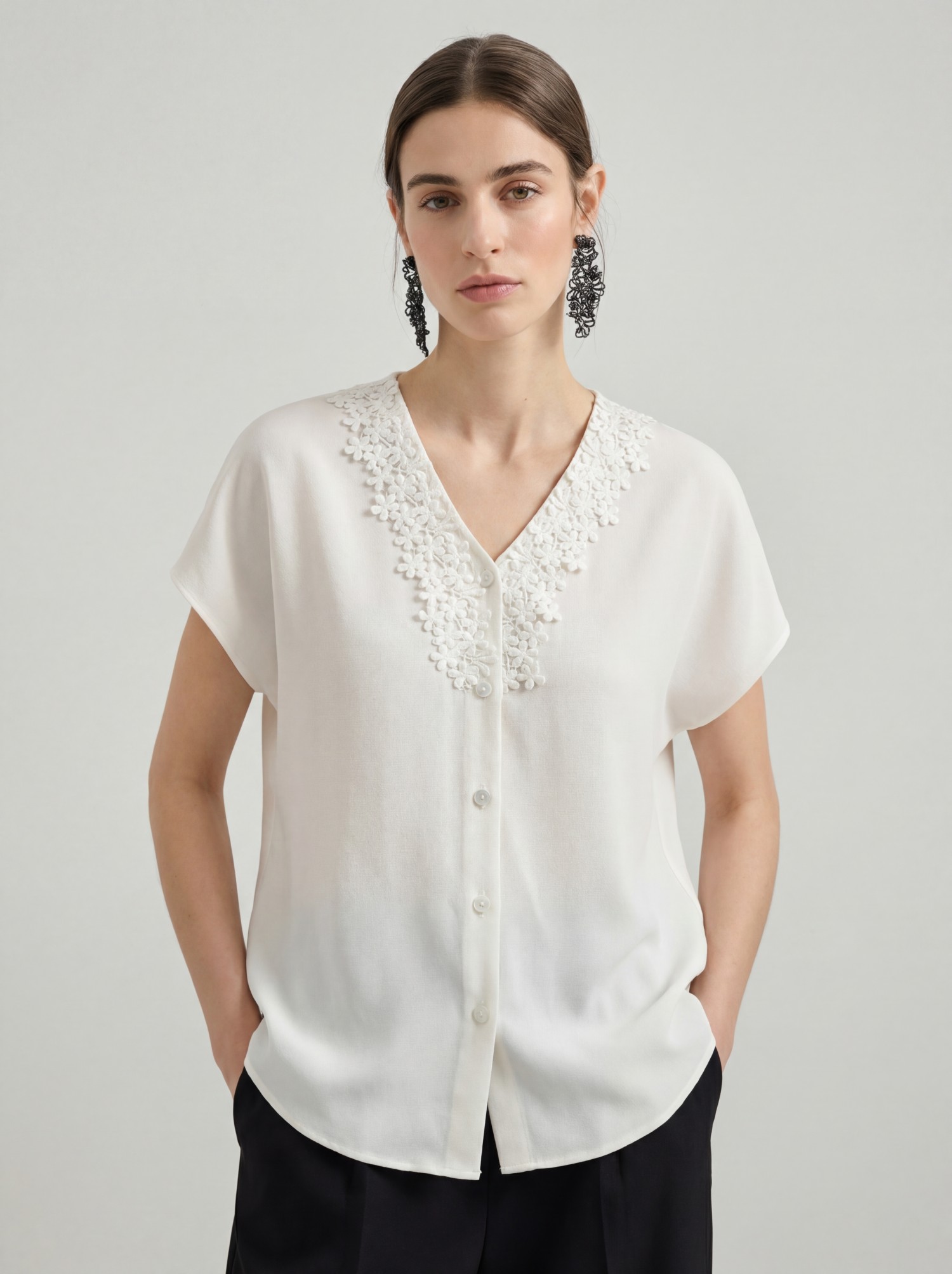 White Silk Lace Cardigan