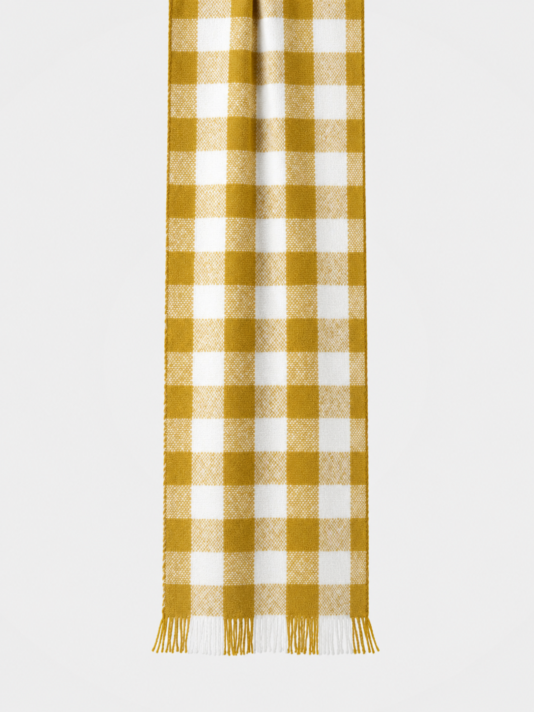 100% Cashmere Plaid Fringe Long Scarf
