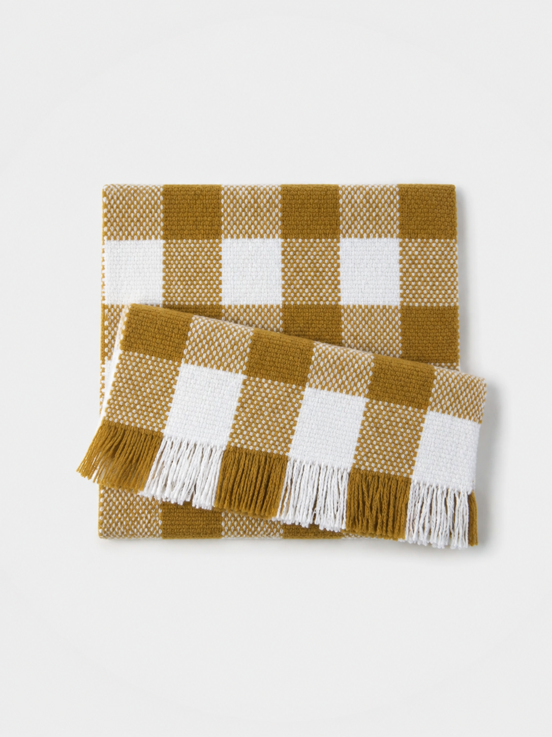 100% Cashmere Plaid Fringe Long Scarf