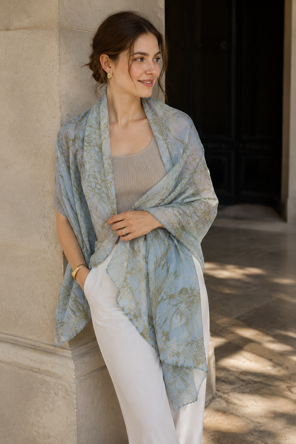 100% Cashmere Elegant Branch Soft Long Scarf