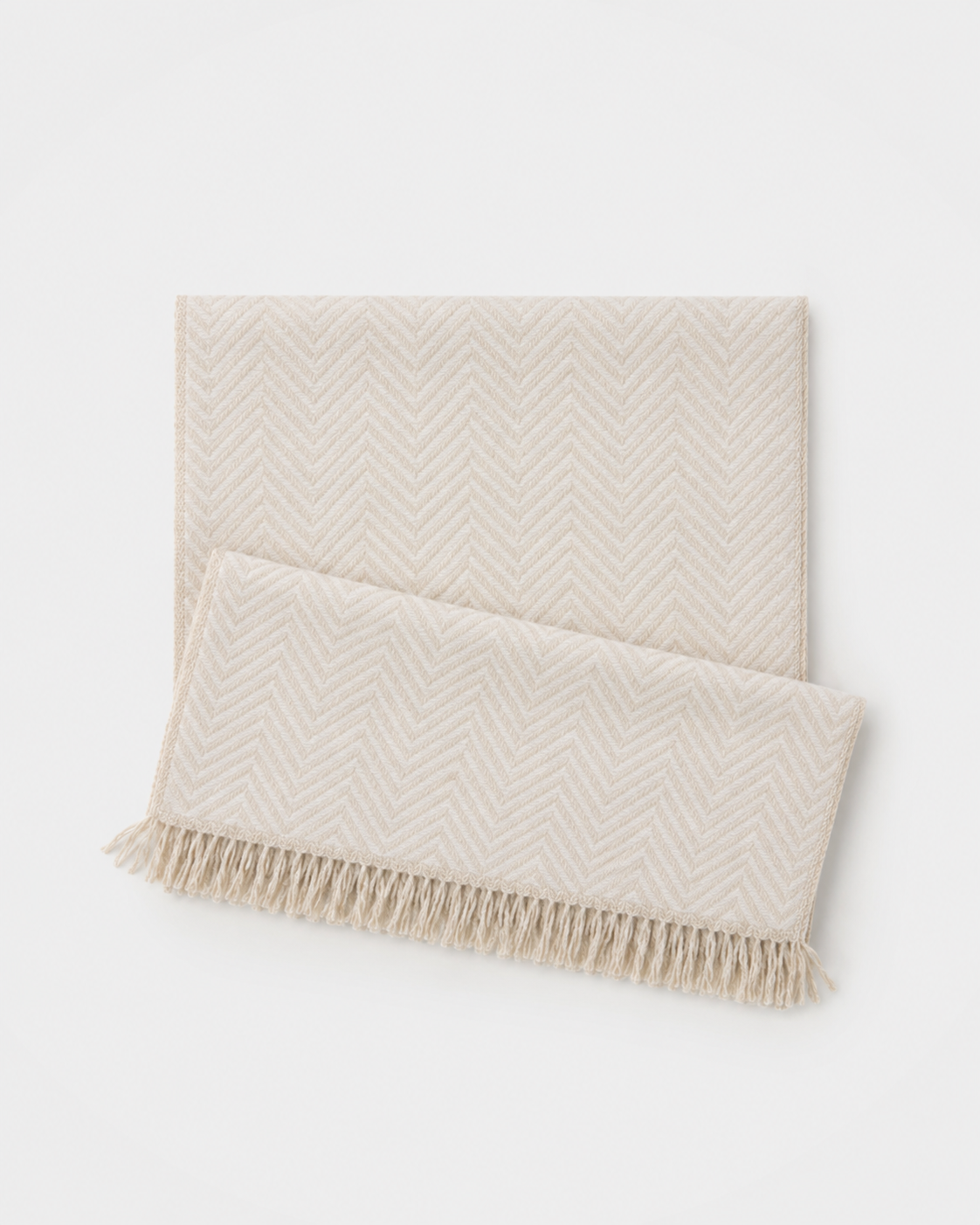 100% Cashmere Geometry Fringe Long Scarf