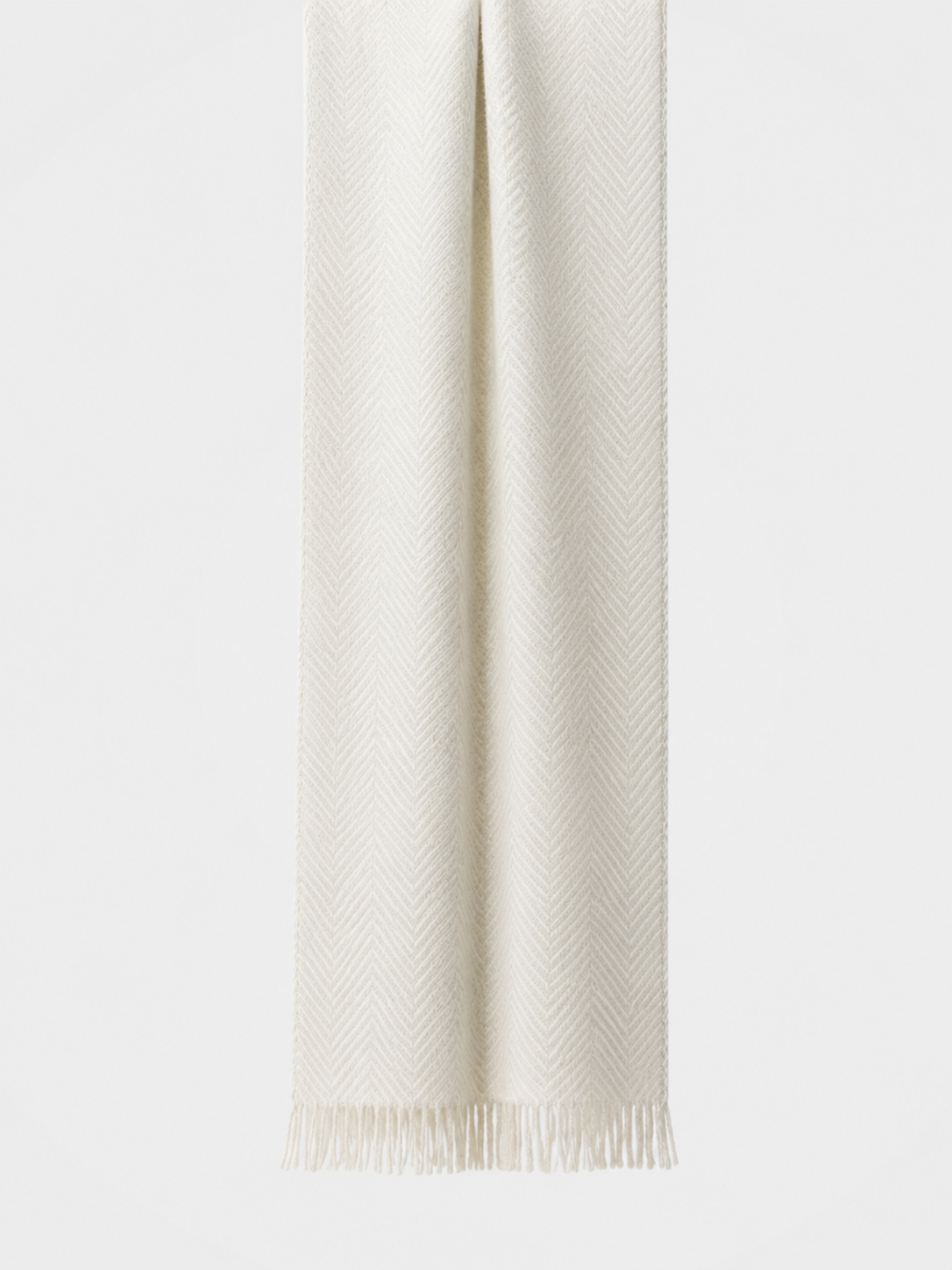 100% Cashmere Geometry Fringe Long Scarf