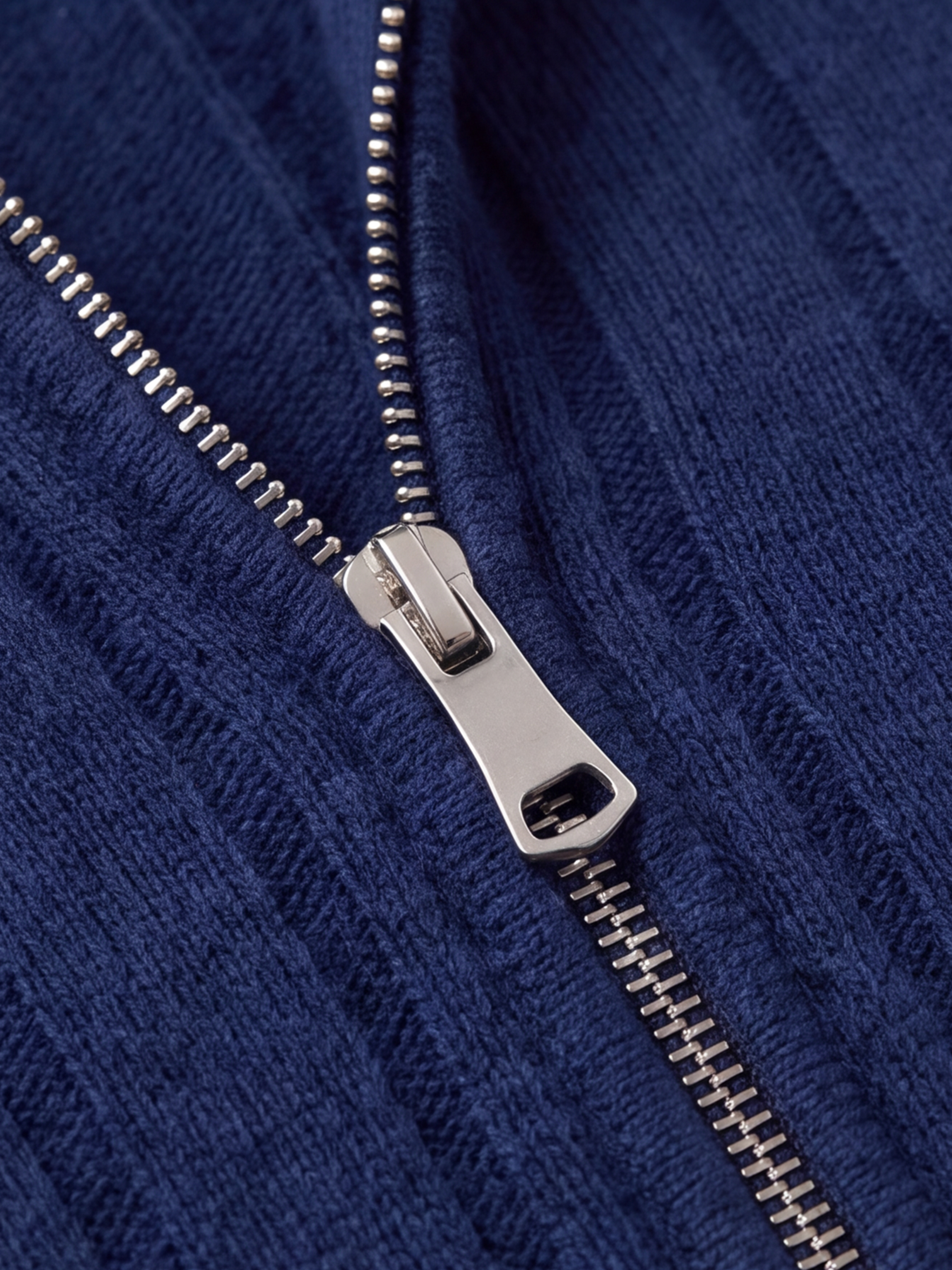 Men's 100% Cashmere Mock Neck Zip Rib Knit Cardigan