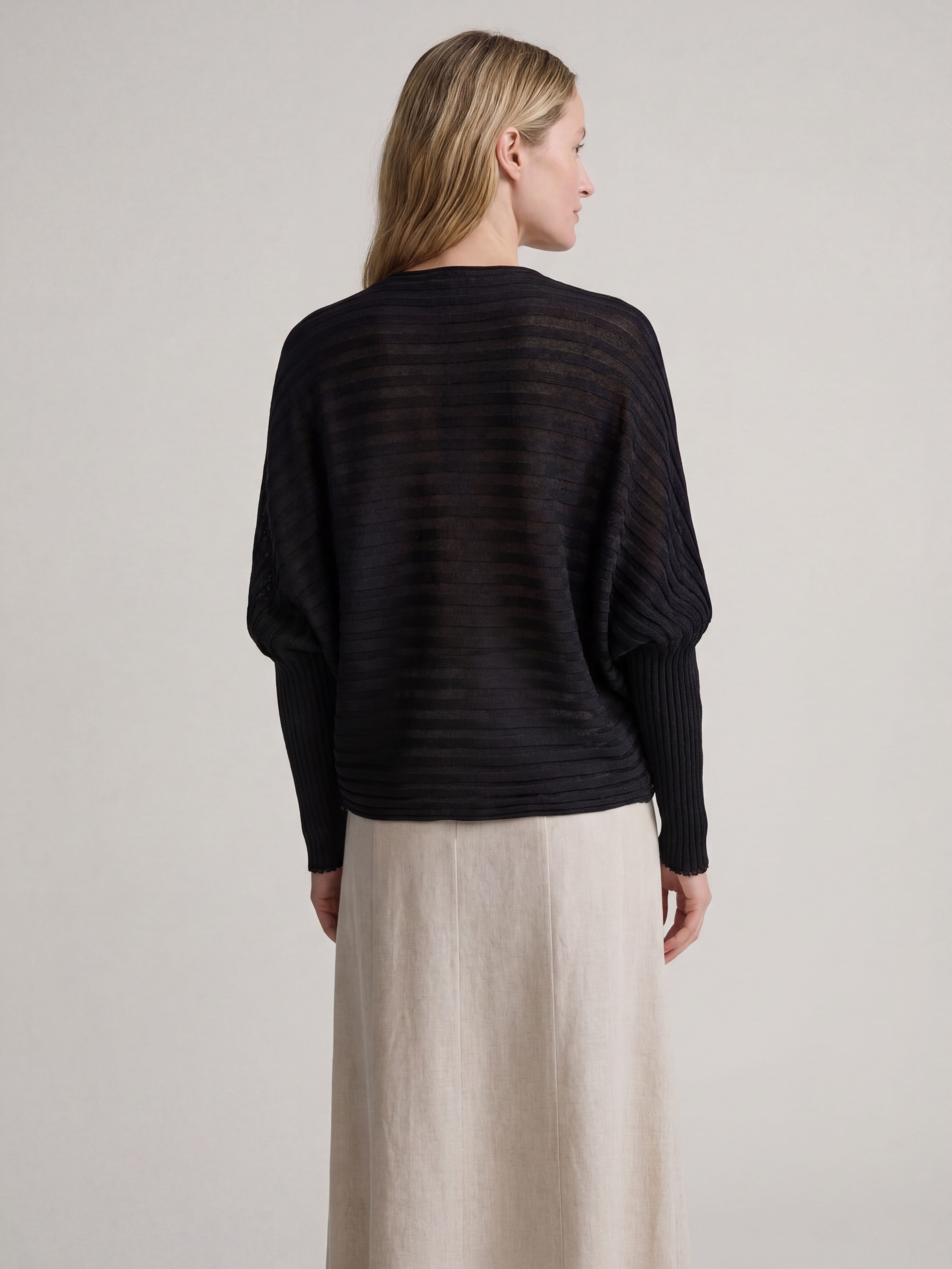 Silk Long Sleeve Reversible sweater Knit Cardigan