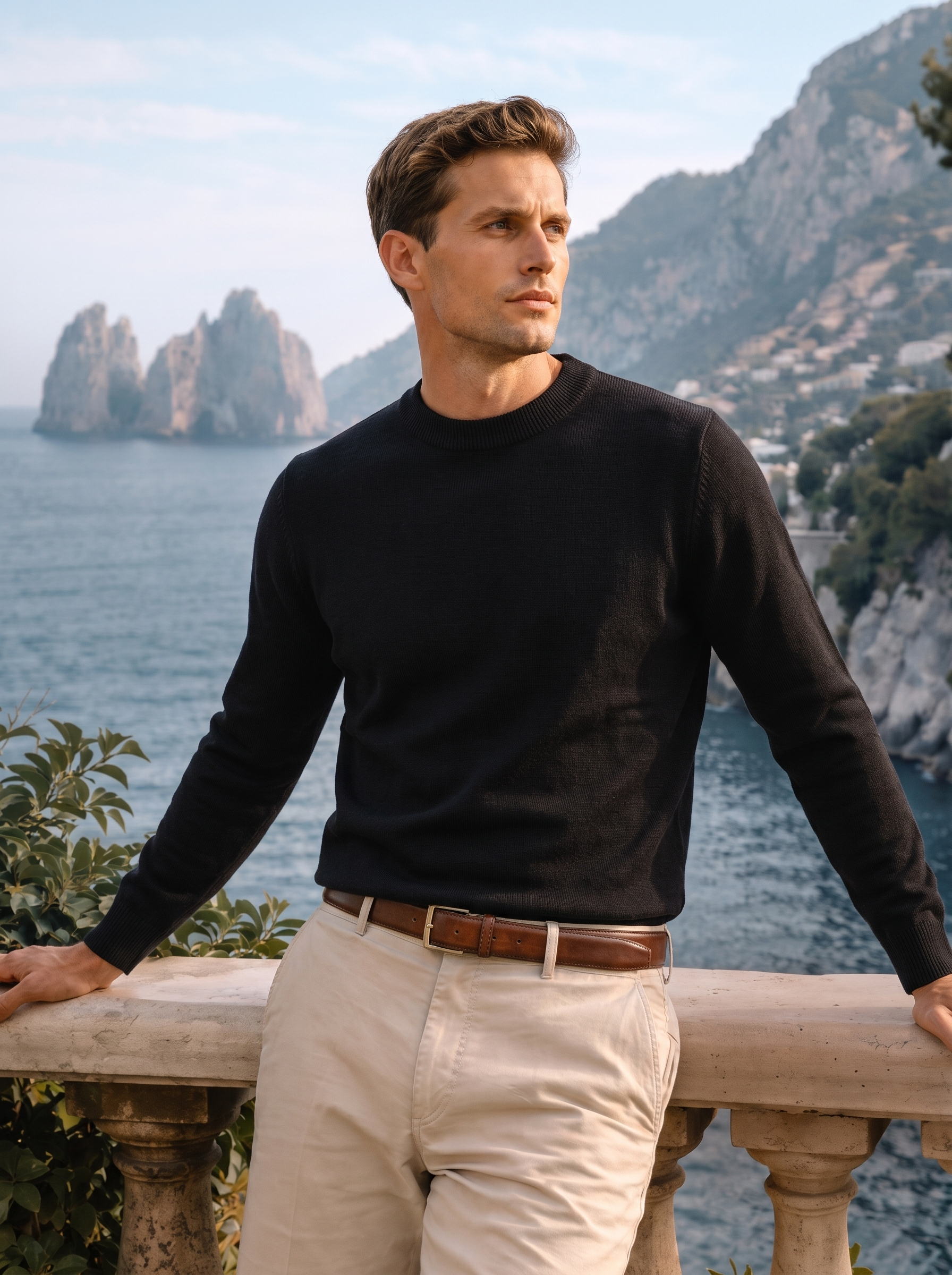 Men's 100% Mongolian Cashmere Crew Neck Sweater