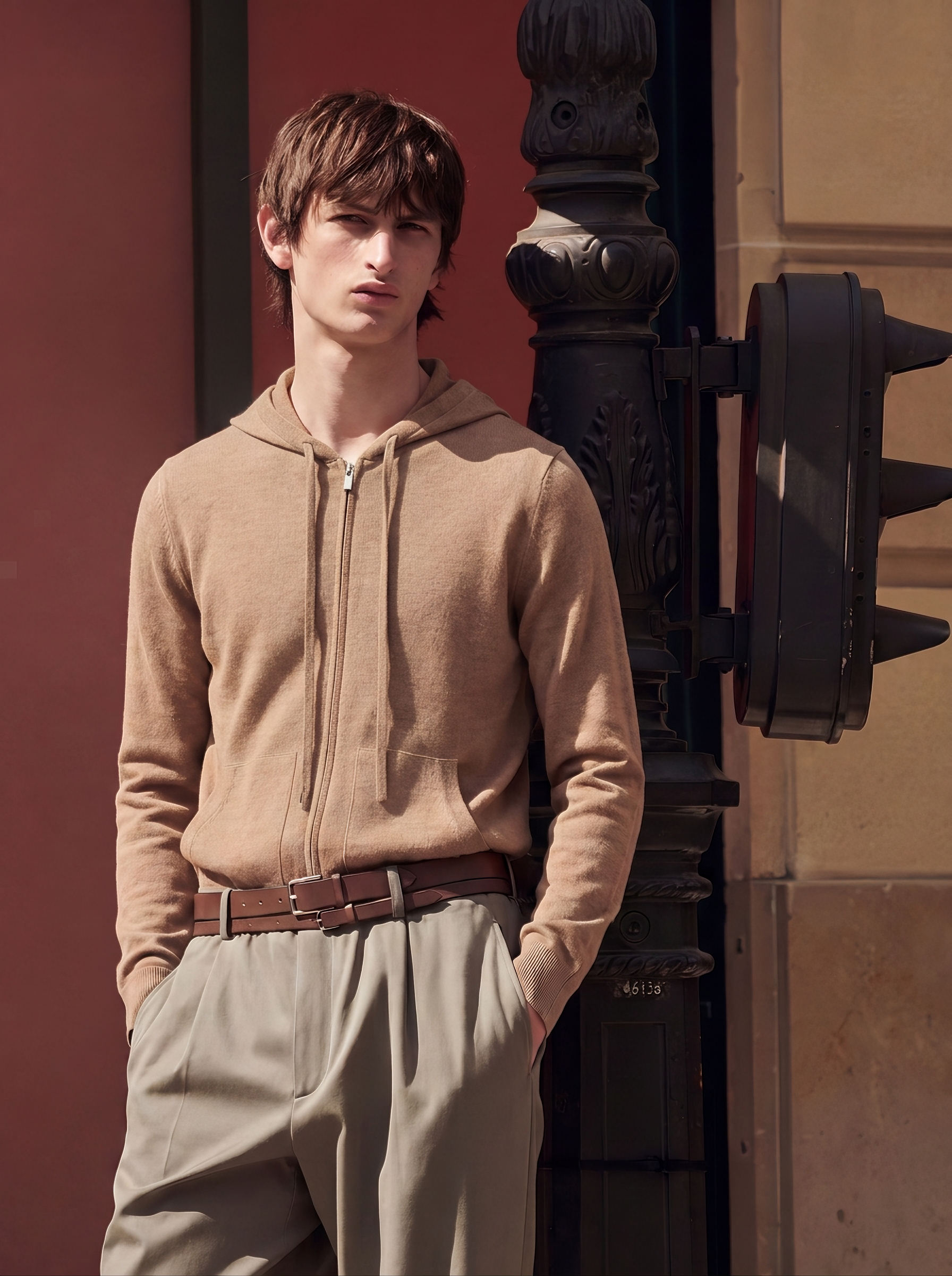 Men's 100% Cashmere Hooded Full-Zip Cardigan
