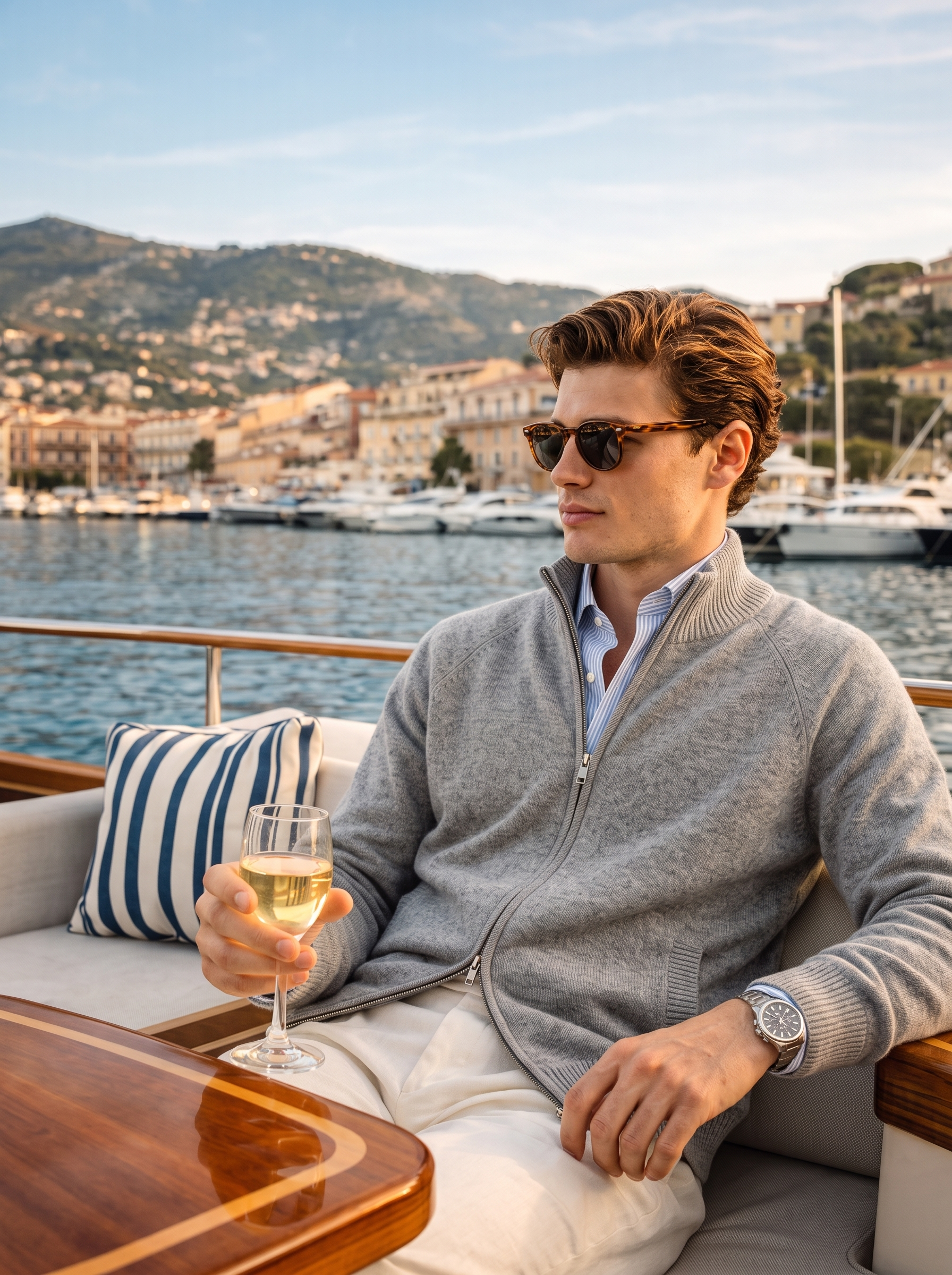 Pre-Order | Men's 100% Cashmere Mock Neck Zip Knit Cardigan (10-14 Business Days)