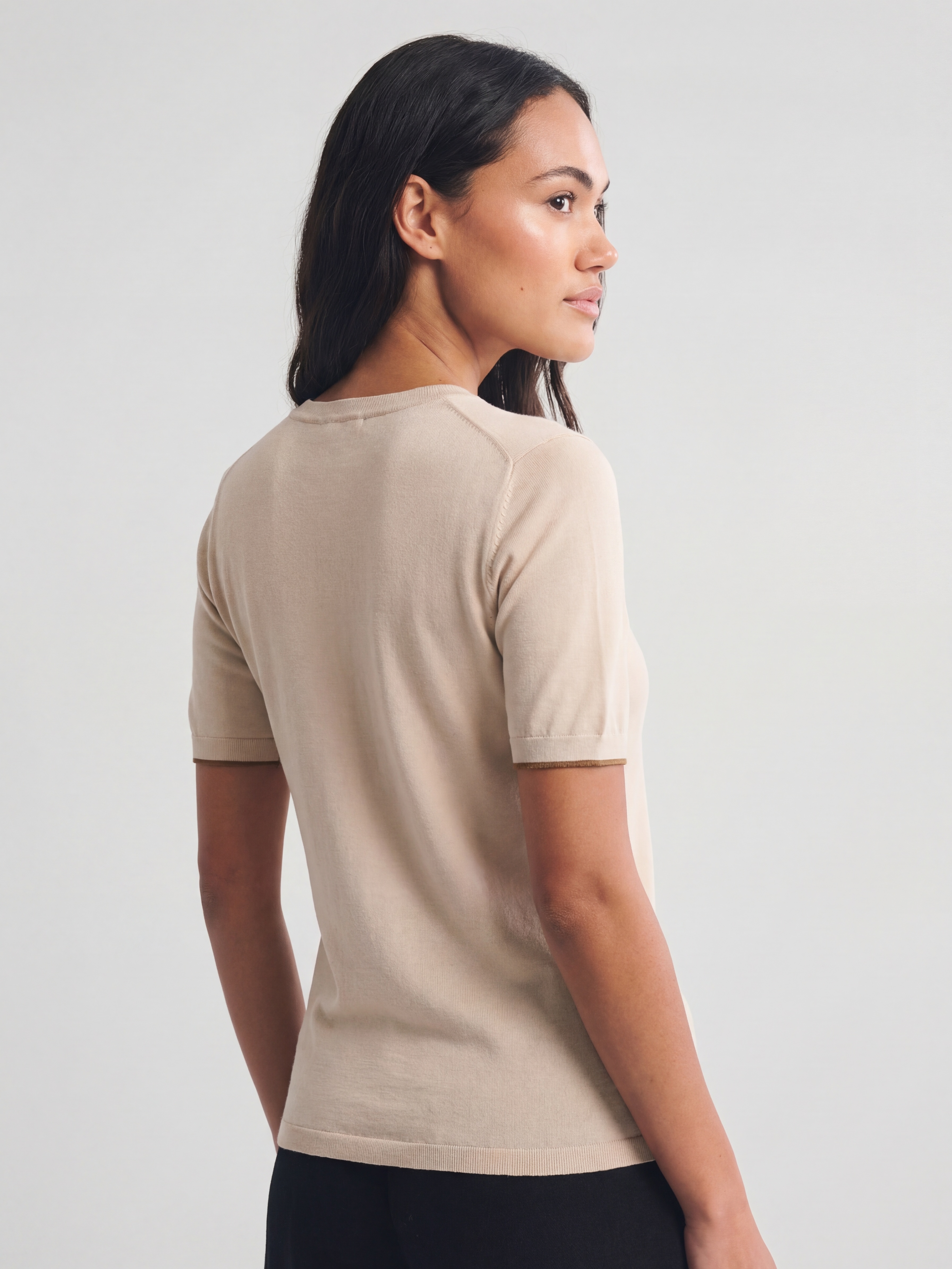 Cotton Short Sleeve Knit Polo Top