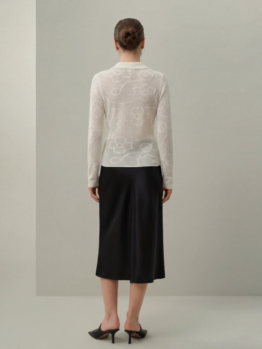 Cashmere Long Sleeve Jacquard Knit Cardigans