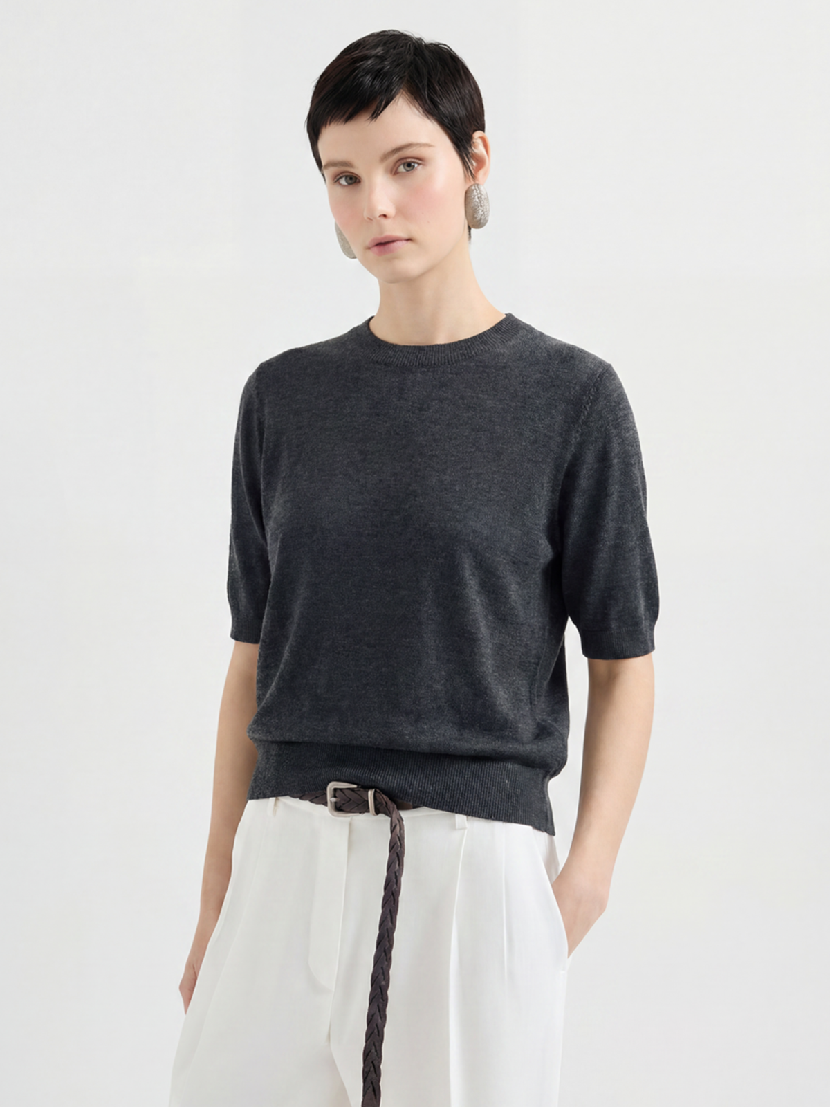 Tencel Cashmere Blend Knit Top