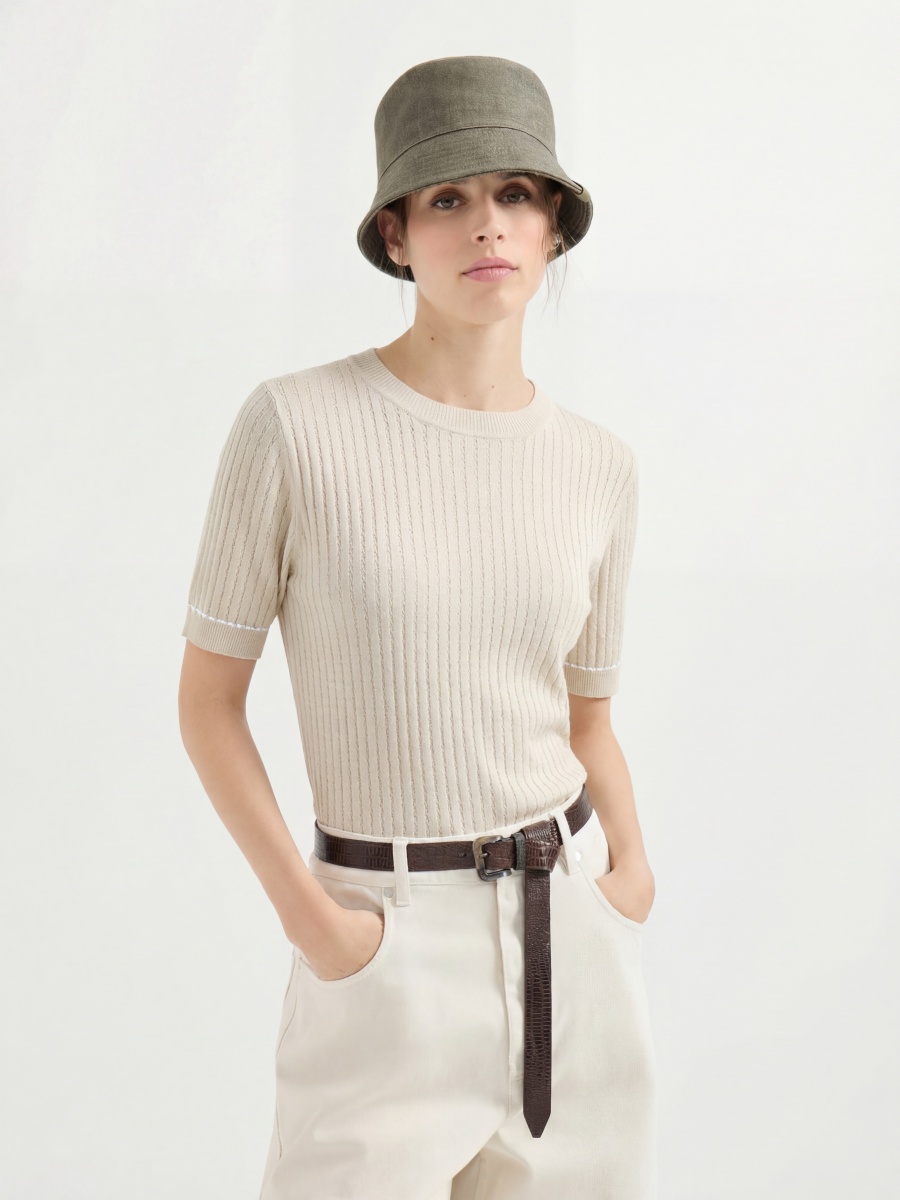 100% Cotton Short Sleeve Knit Top