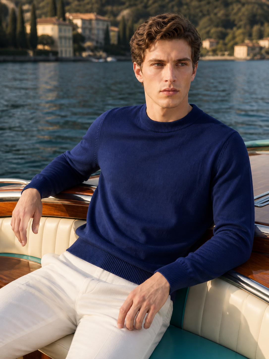 Men's 100% Mongolian Cashmere Crew Neck Sweater