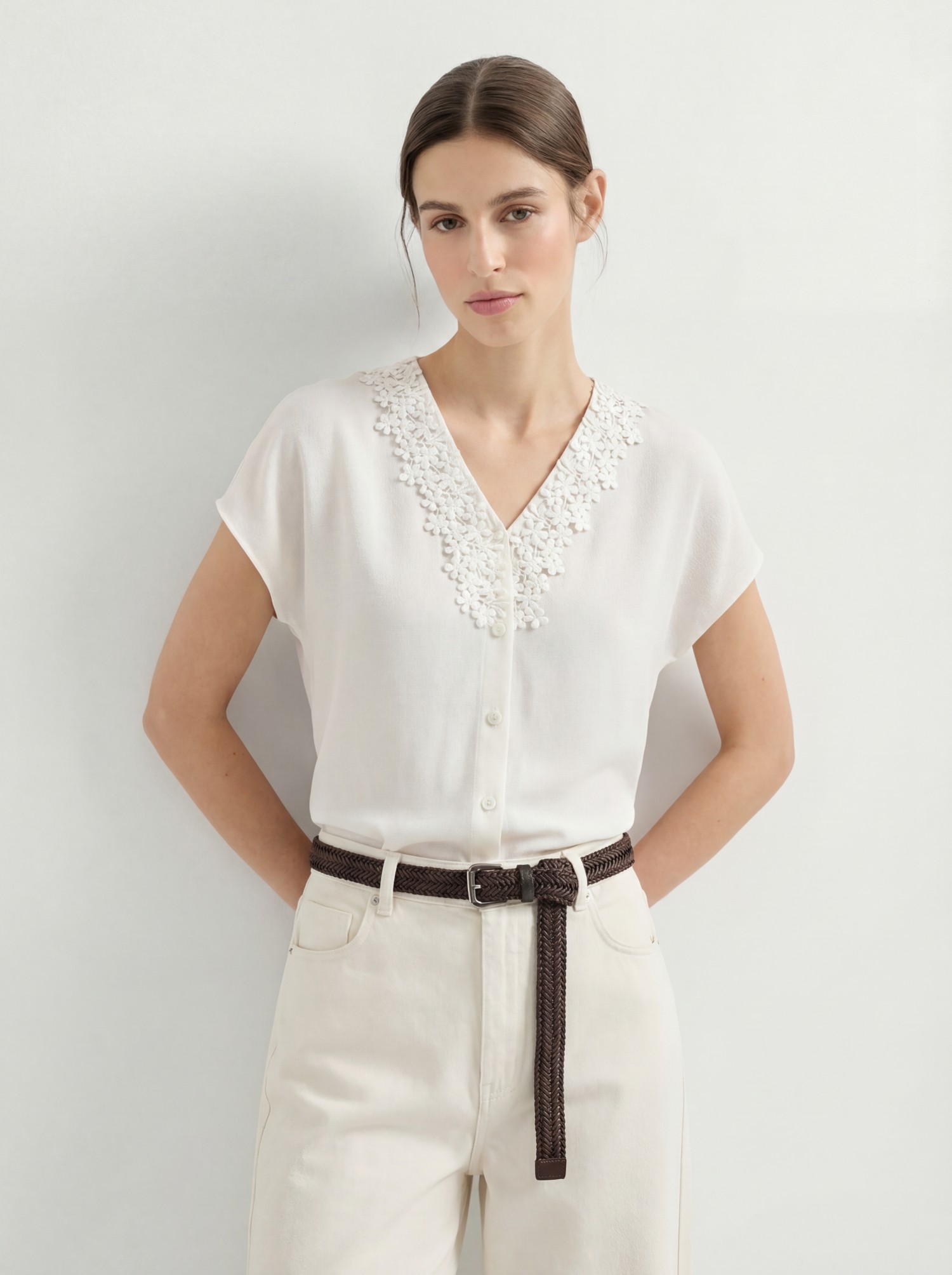 White Silk Lace Cardigan