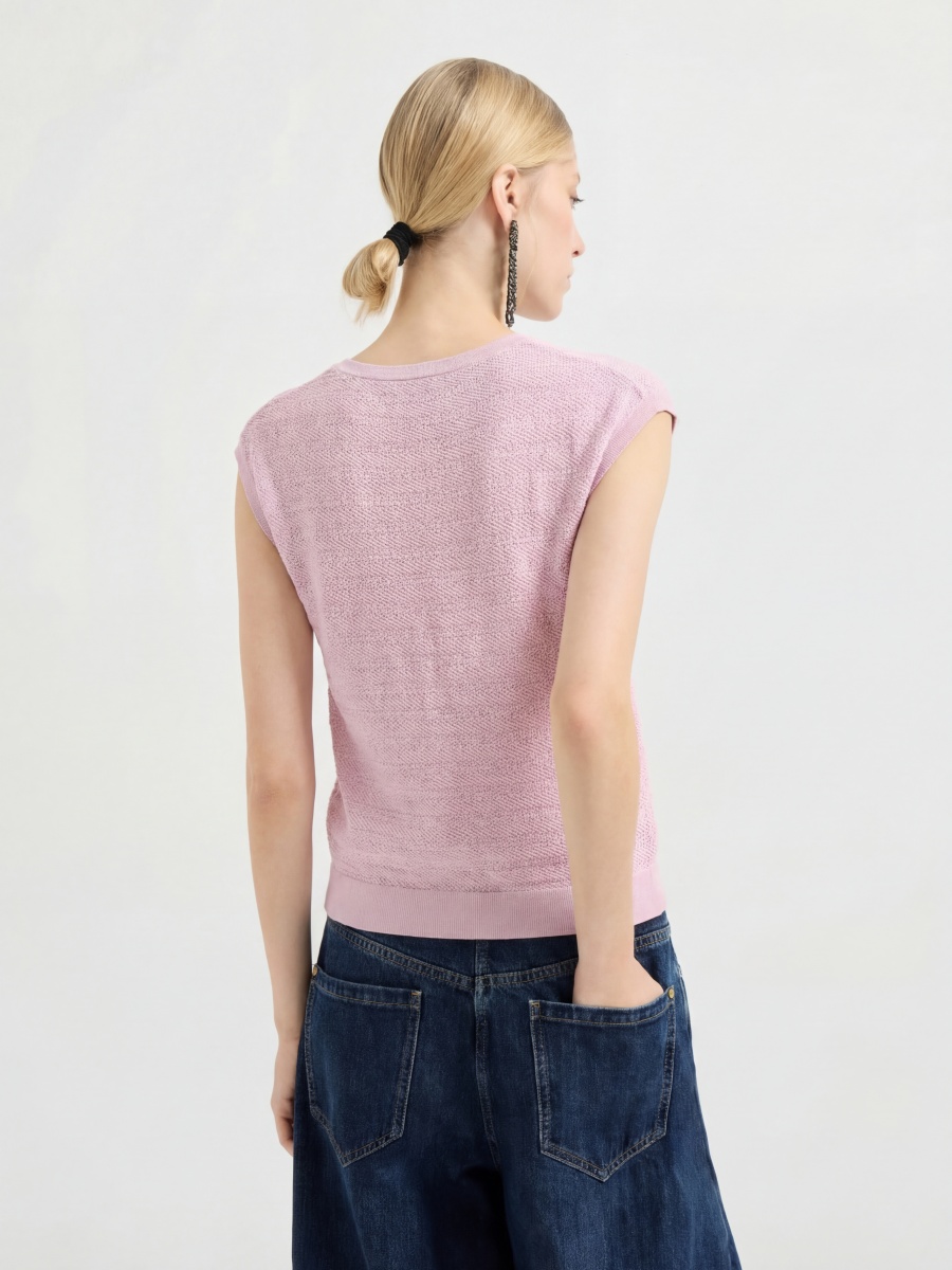 Silk Sleeveless Knit Sweater Tank Top