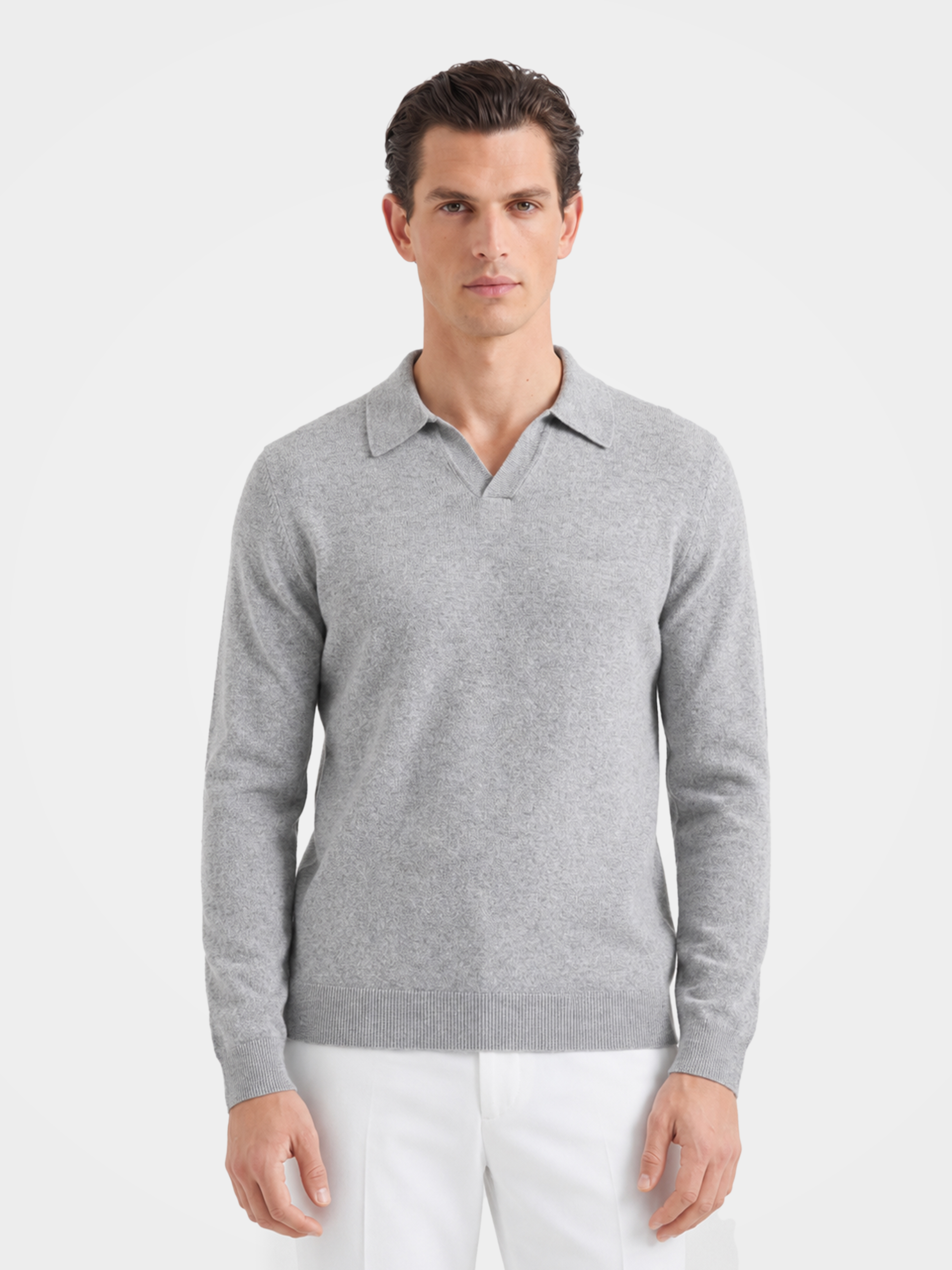 Men’s 100% Organic Cashmere Sweater Polo  Shirt Pullover