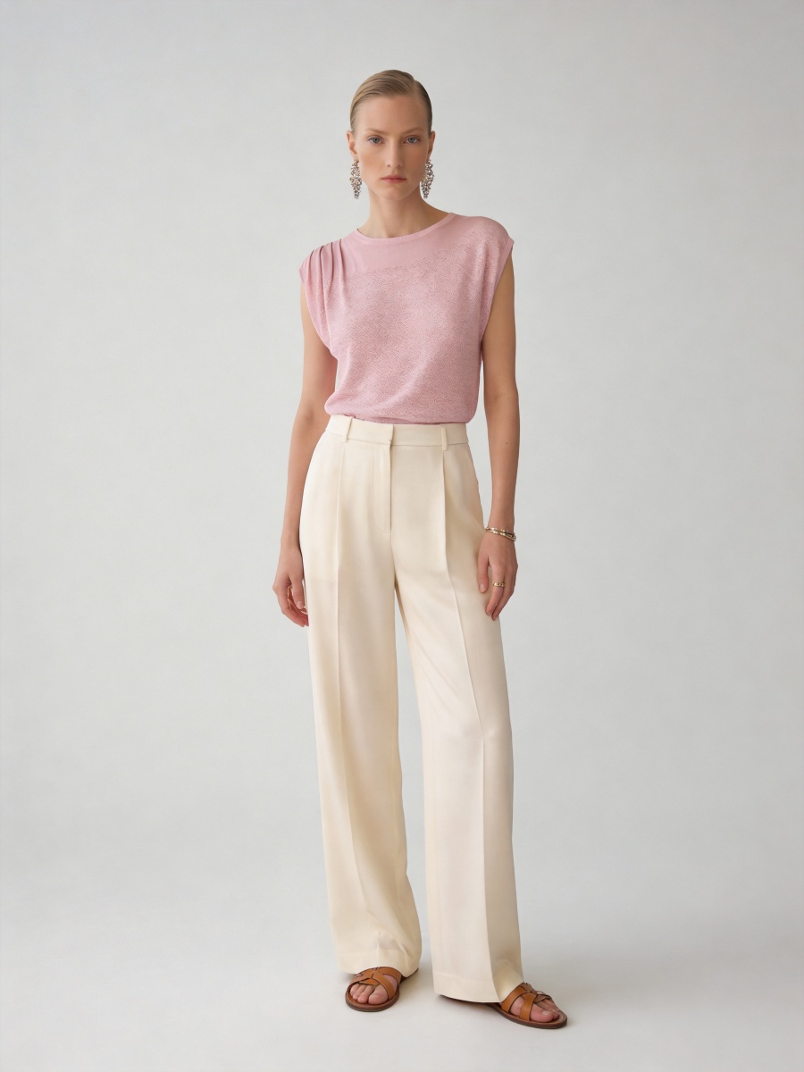 Silk Sleeveless Knit Sweater Tank Top