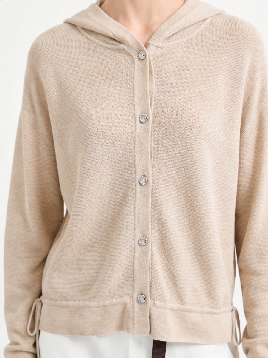 Silk Long Sleeve Hoodie Knit Cardigans