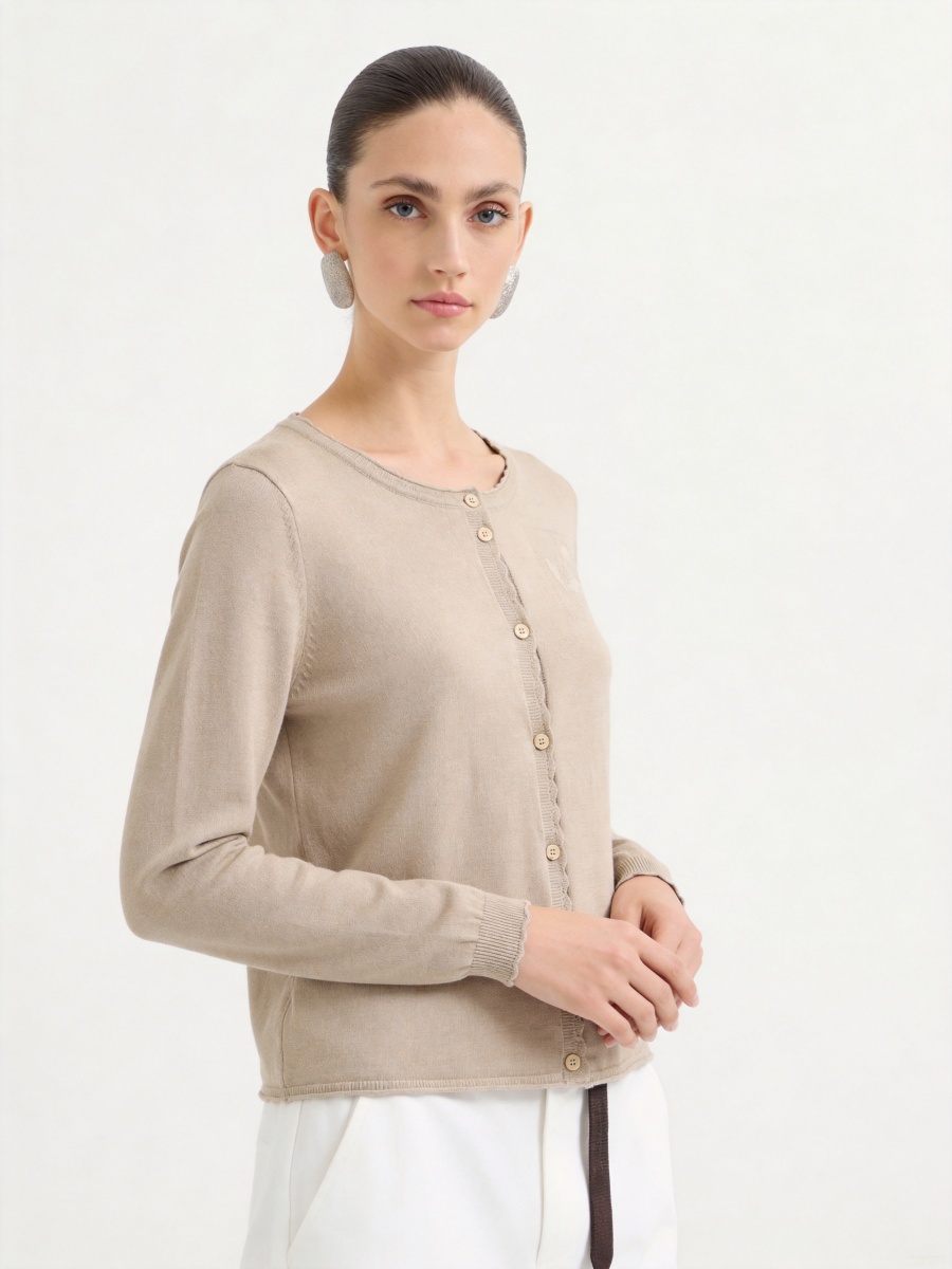 Silk Long Sleeve Knit Cardigans