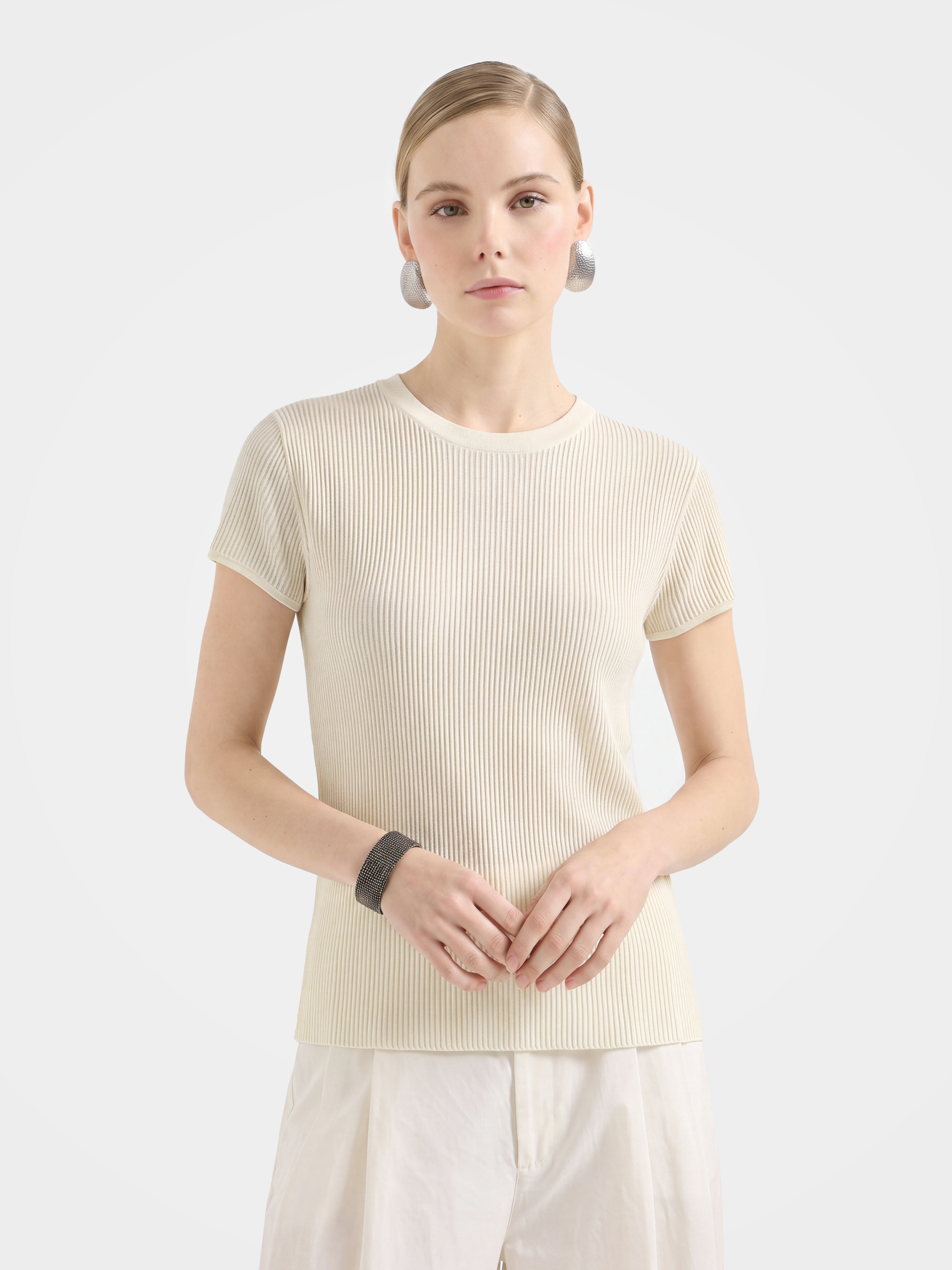 Lightweight Cotton Short Sleeve Knit Tee