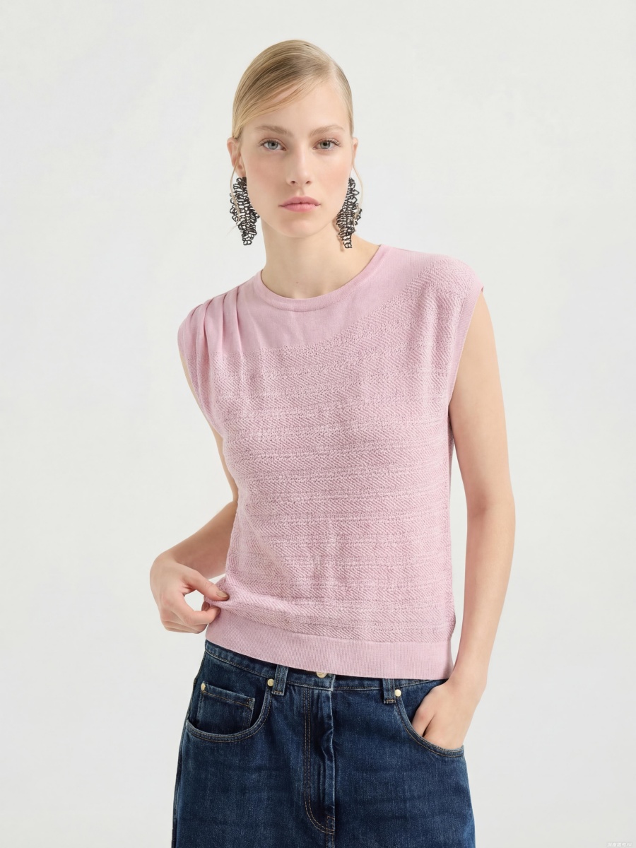 Silk Sleeveless Knit Sweater Tank Top