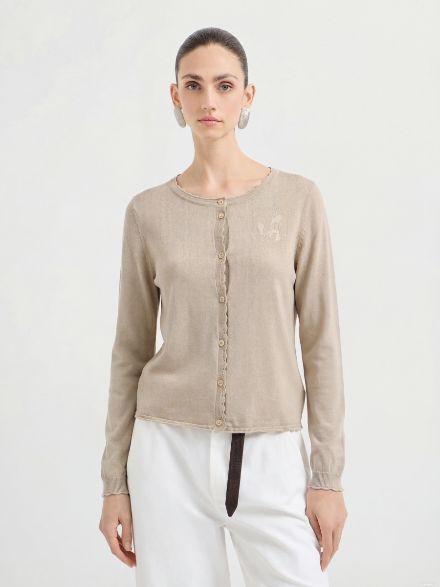 Silk Long Sleeve Knit Cardigans