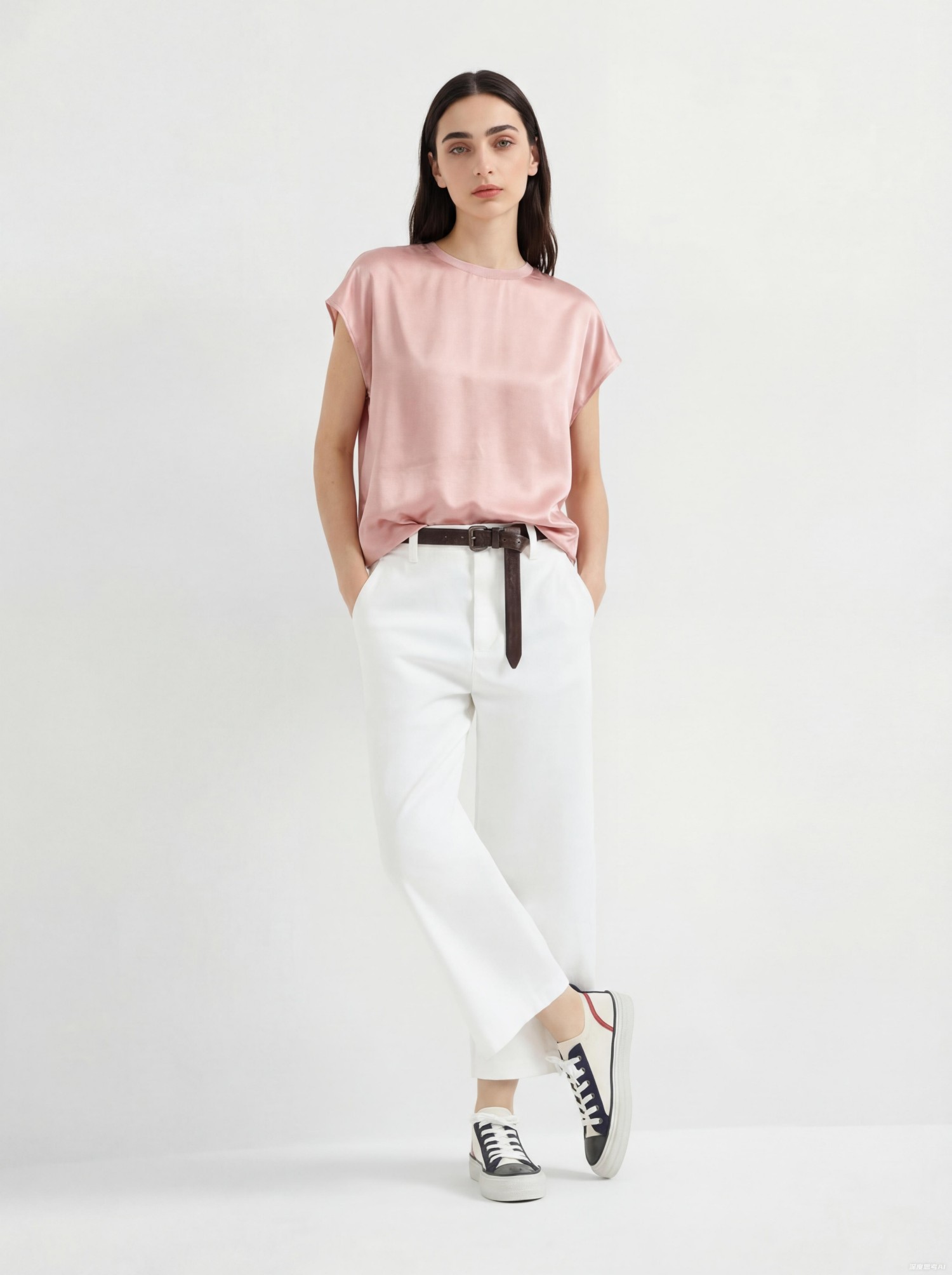 Pink Silk Short Blouse Top