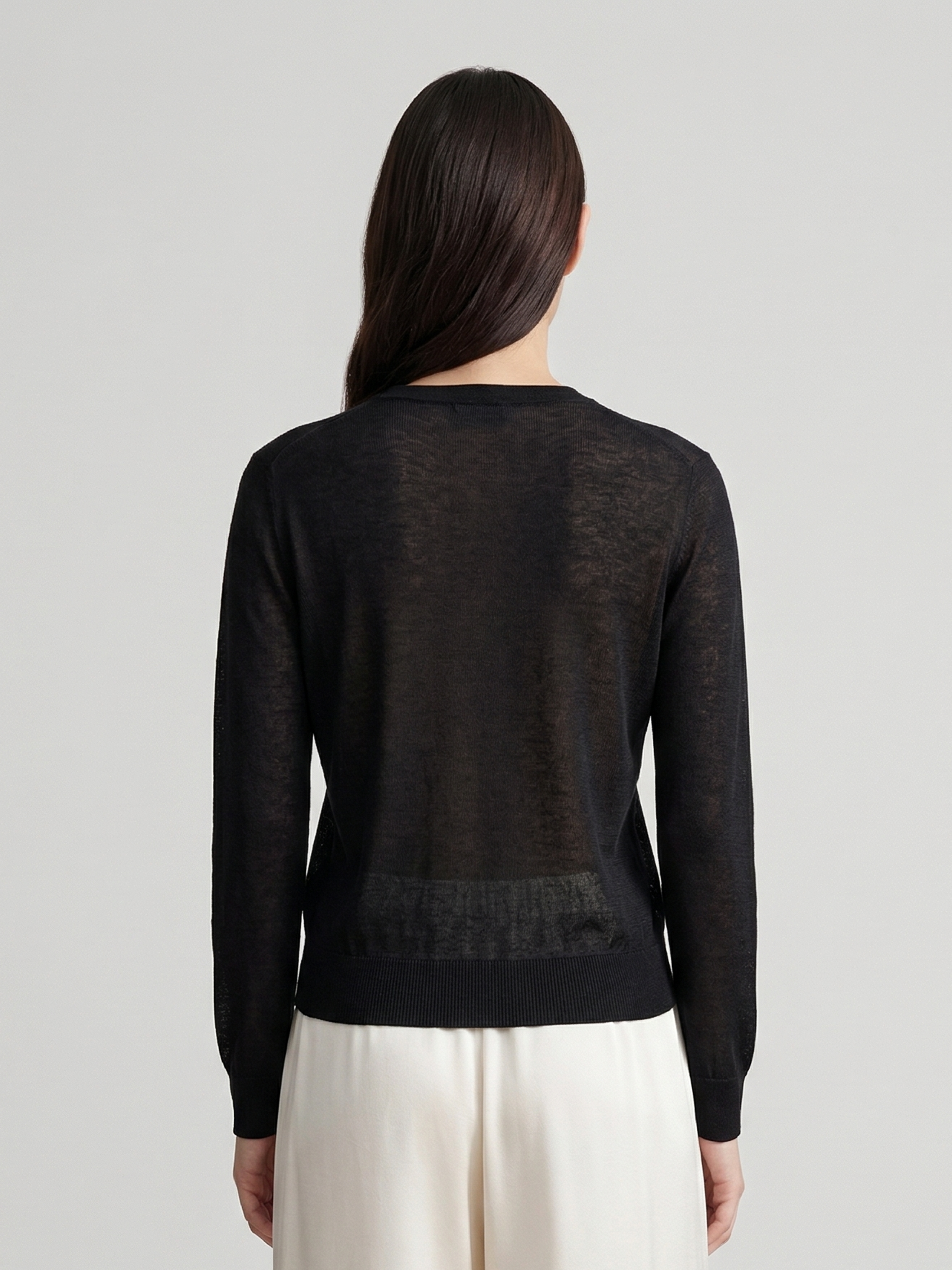 Silk Long Sleeve Knit 2-in-1 Layered Cardigan