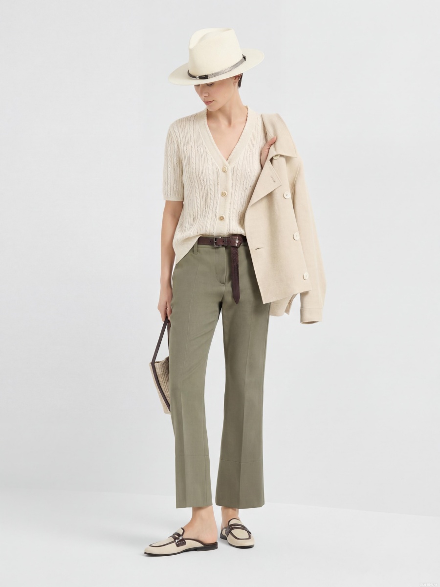 Wool Short Sleeve Knit Cardigans