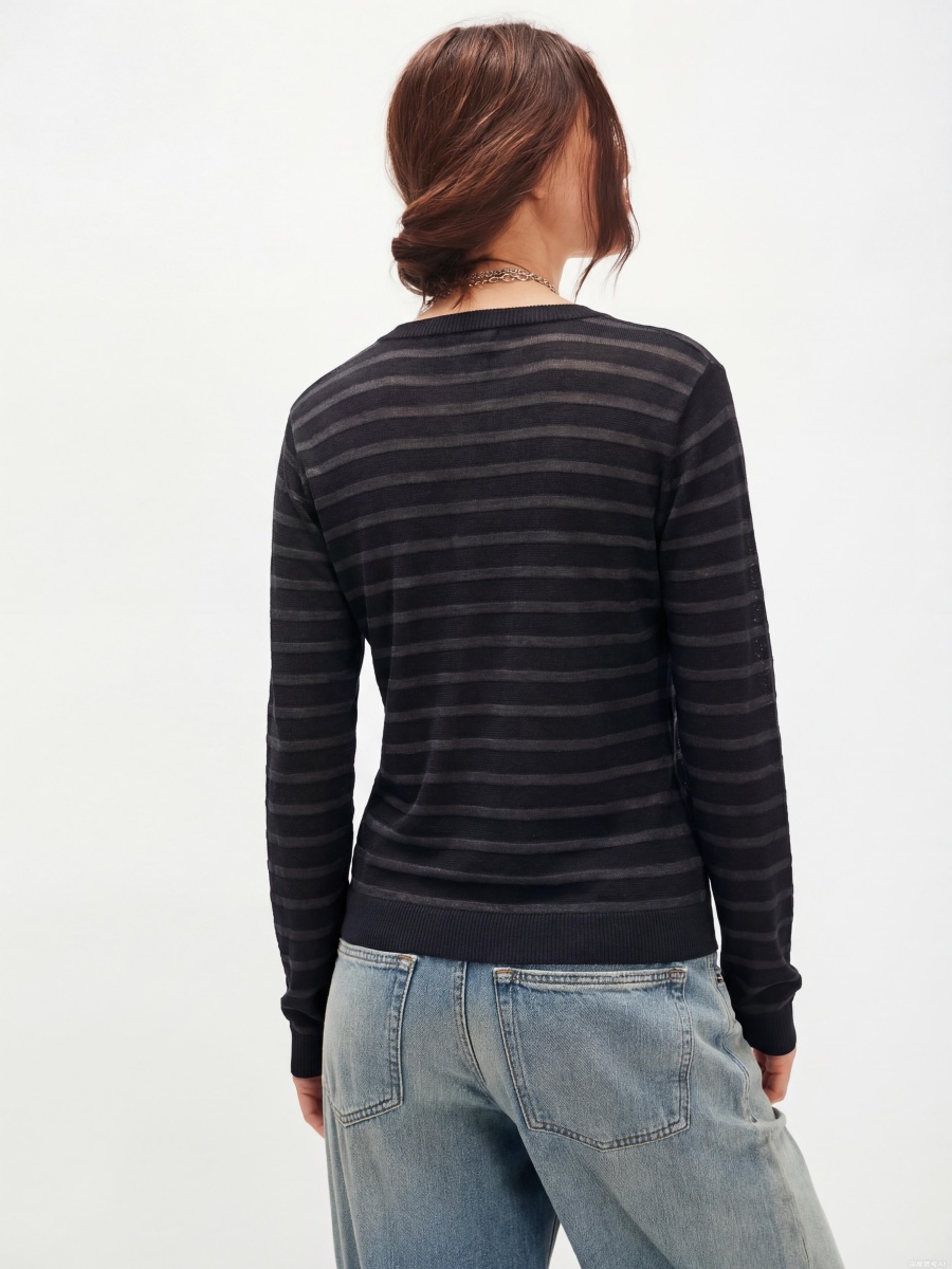 Silk Long Sleeve Openwork Knit Cardigans