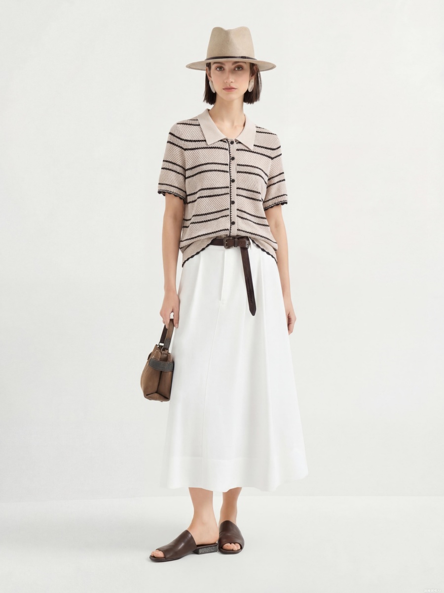 Cotton Short Sleeve Colorblock Knit Cardigans