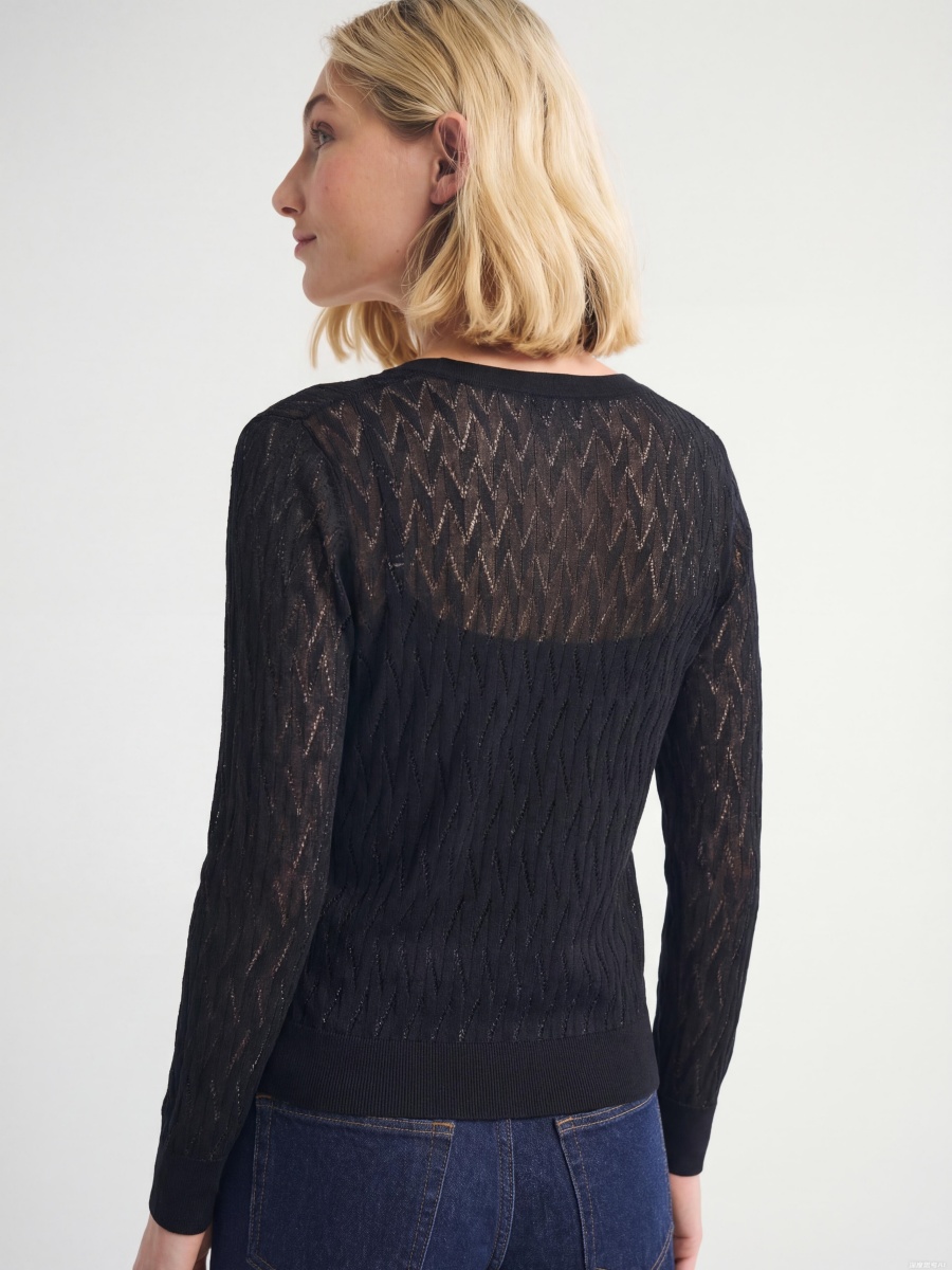 Silk Long Sleeve Knit Diamond Cardigans