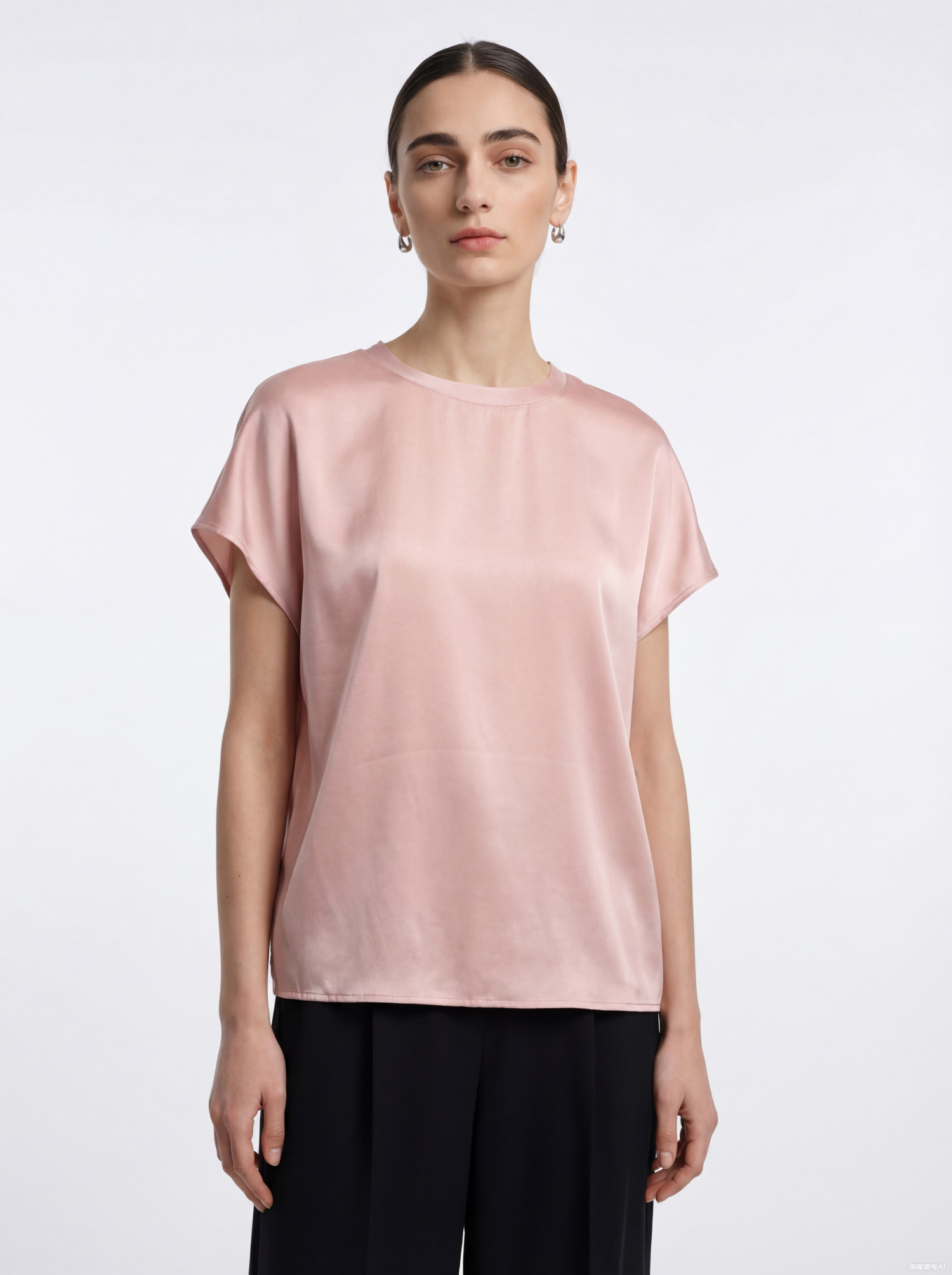 Pink Silk Short Blouse Top