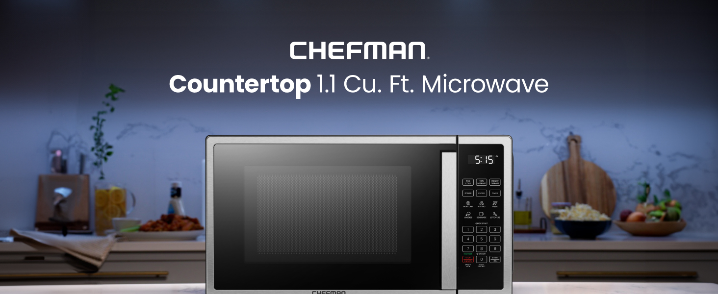Chefman countertop 1.1 Cu Ft Microwave
