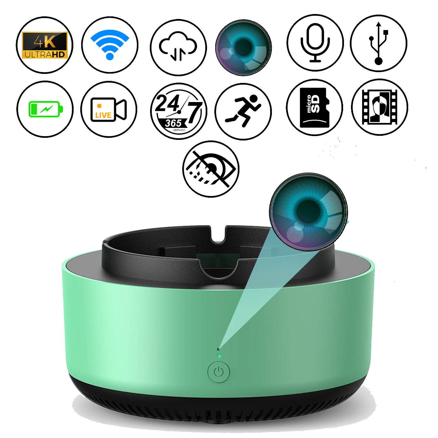 Ashtray Hidden Camera – Fast Smoke Removal, Fresh Drive, Covert Monitoring, Travel with Peace