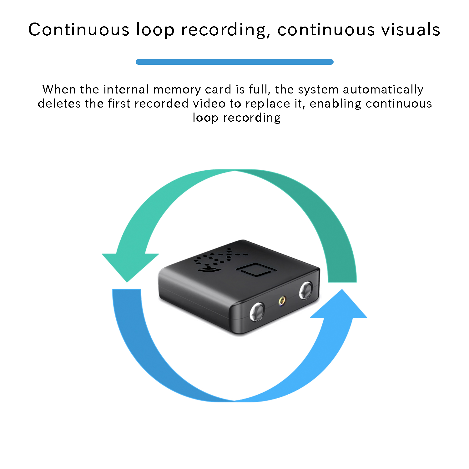 1080P WiFi Mini Security Camera with Motion Detection, Infrared Night Vision, 120° Wide Angle, Remote App Monitoring and Loop Recording for Home and Office Security