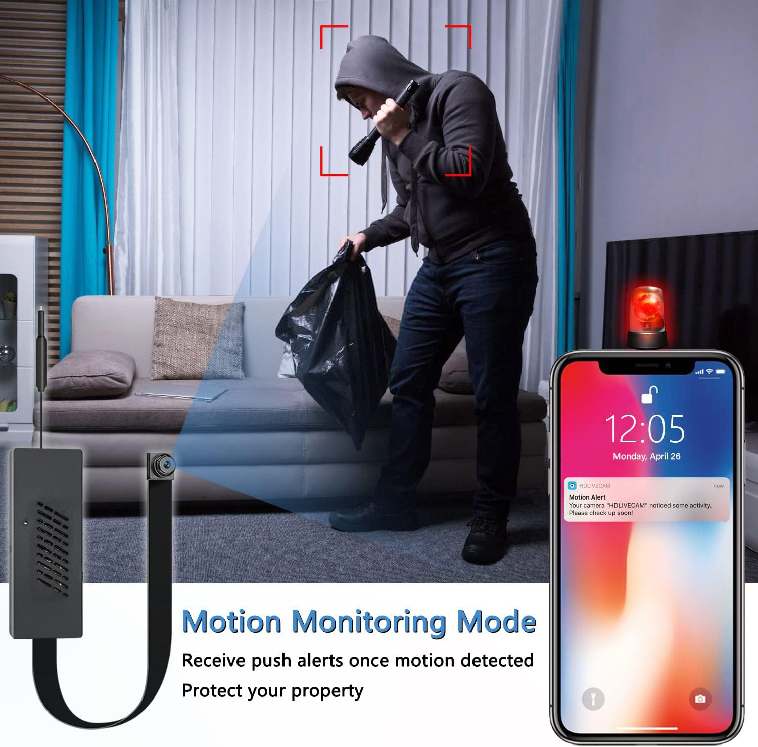 Mini WiFi Camera Module – HD Video Recording Device with Loop Recording, Motion Detection & Flexible Power Options