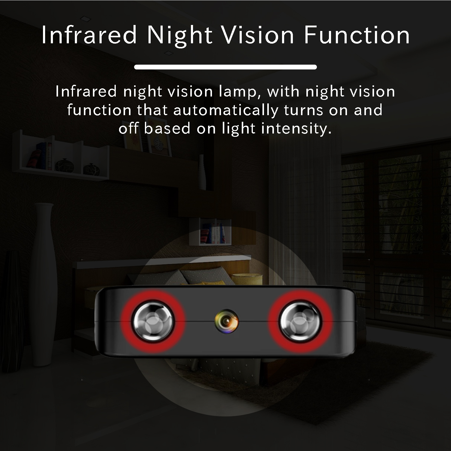 1080P WiFi Mini Security Camera with Motion Detection, Infrared Night Vision, 120° Wide Angle, Remote App Monitoring and Loop Recording for Home and Office Security