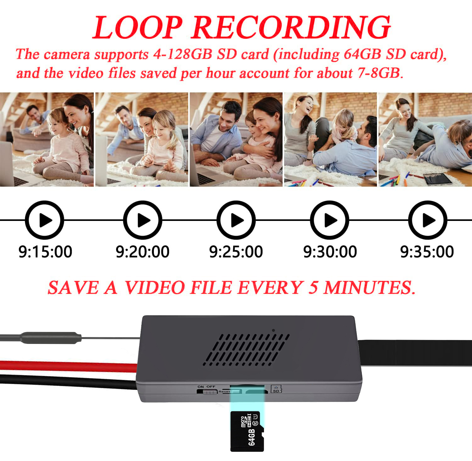 Mini WiFi Camera Module – HD Video Recording Device with Loop Recording, Motion Detection & Flexible Power Options