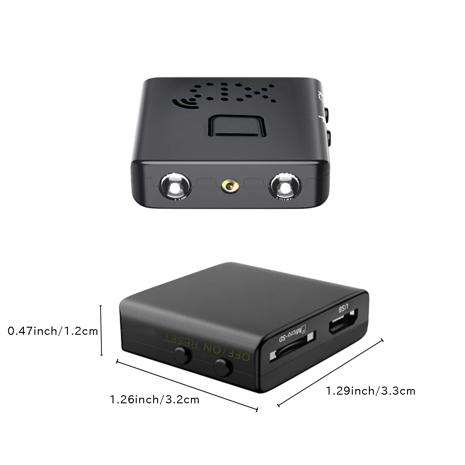 1080P WiFi Mini Security Camera with Motion Detection, Infrared Night Vision, 120° Wide Angle, Remote App Monitoring and Loop Recording for Home and Office Security