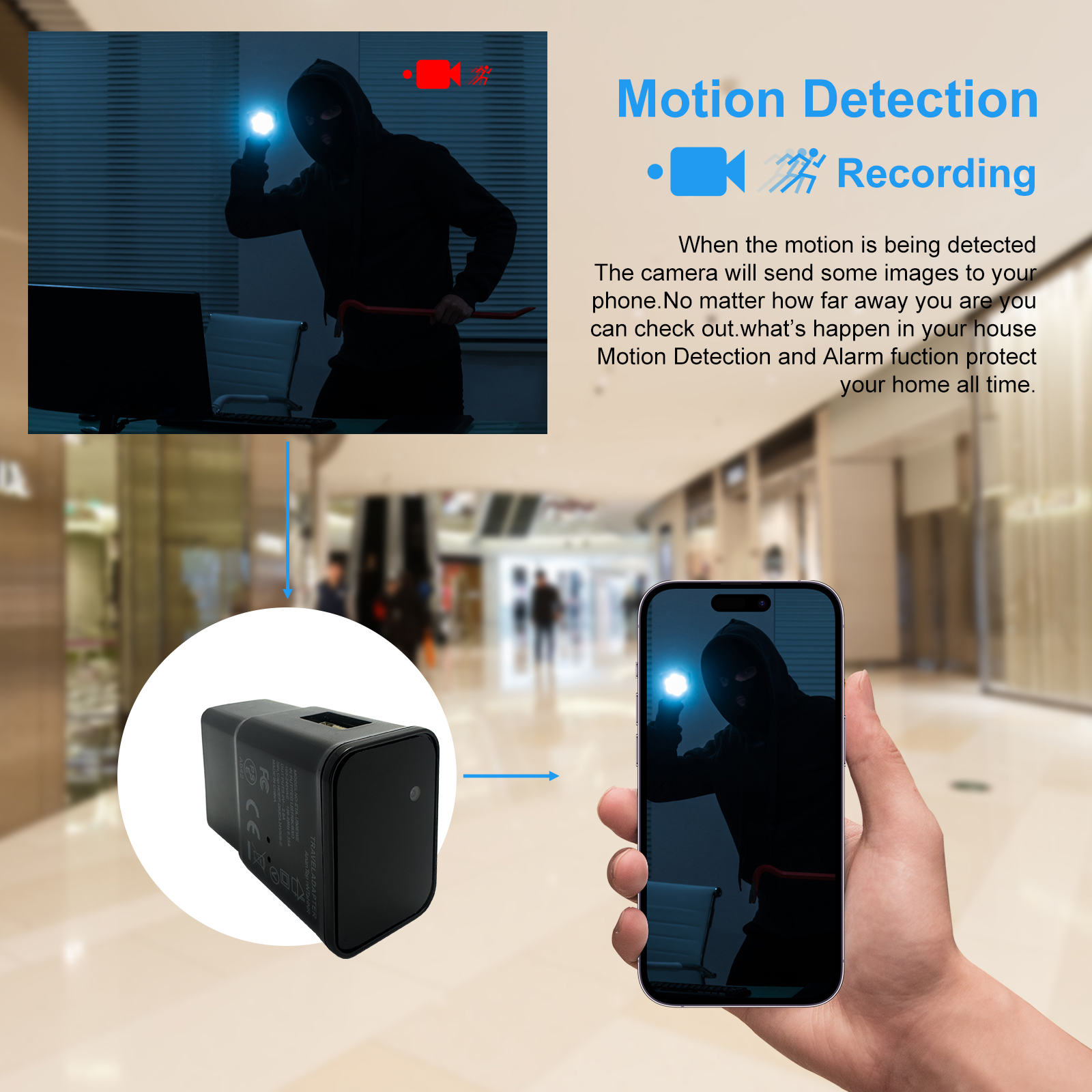 Motion Detection with Real-Time Alerts and Recording
