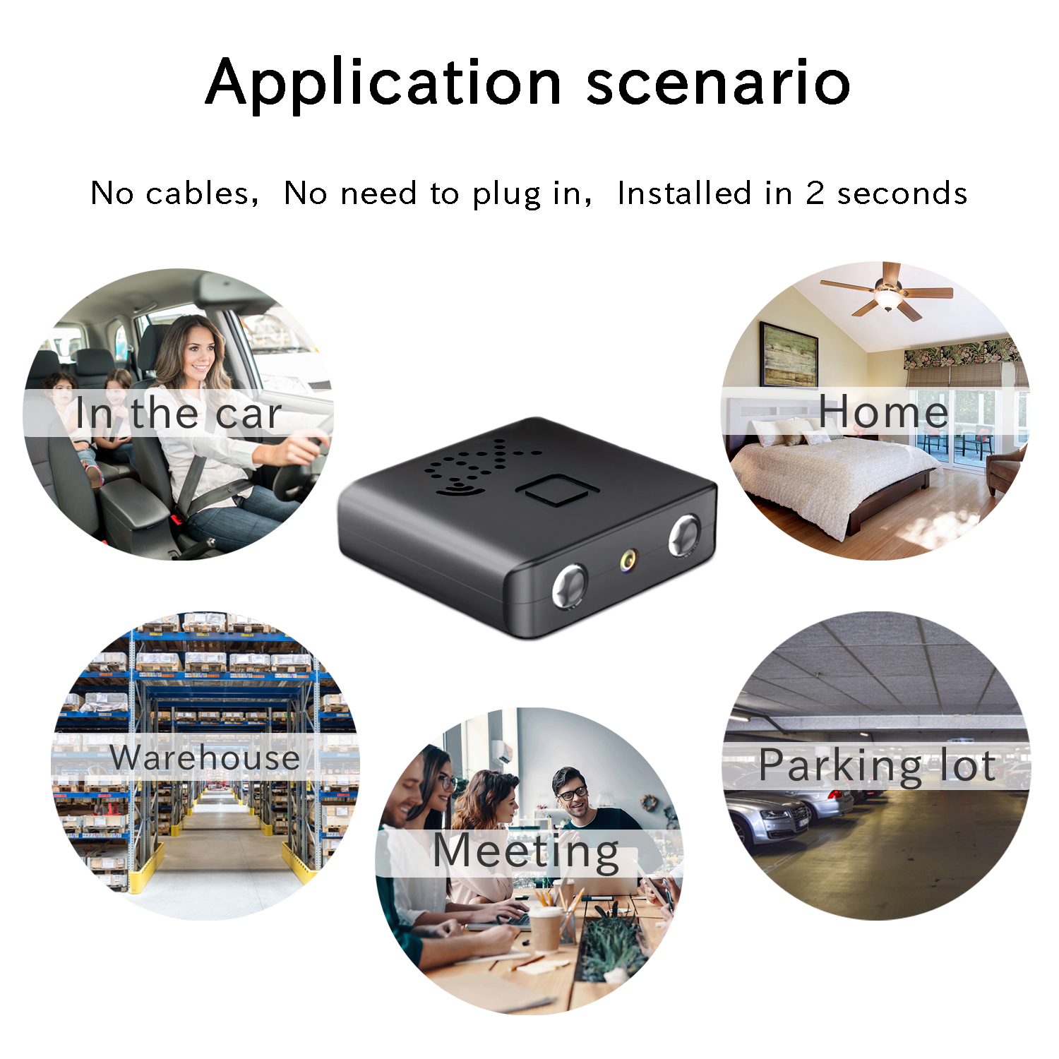 1080P WiFi Mini Security Camera with Motion Detection, Infrared Night Vision, 120° Wide Angle, Remote App Monitoring and Loop Recording for Home and Office Security